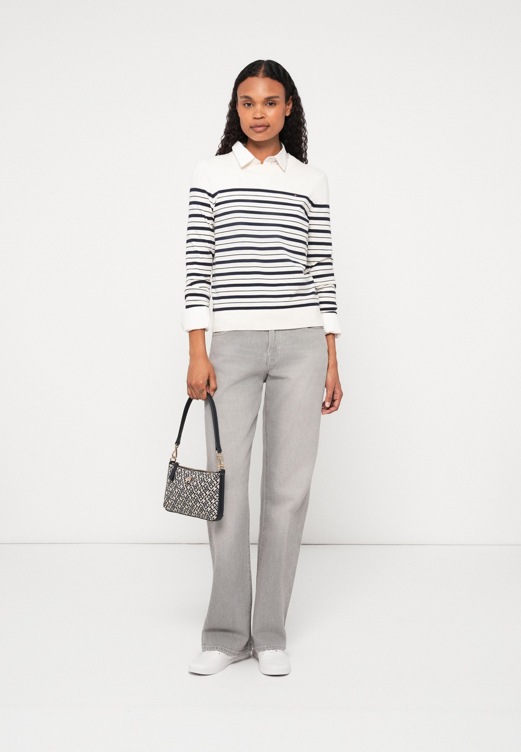 JERSEY CREW NECK JUMPER - Jumper - calico/dark night navy