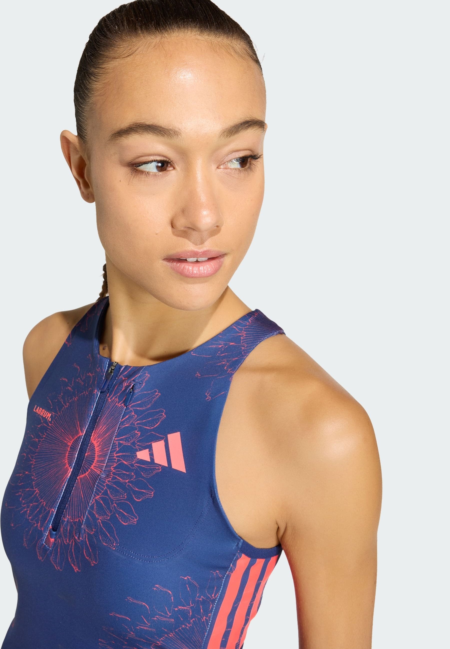 LABRUM CROP W - Top - dark blue/lucid red
