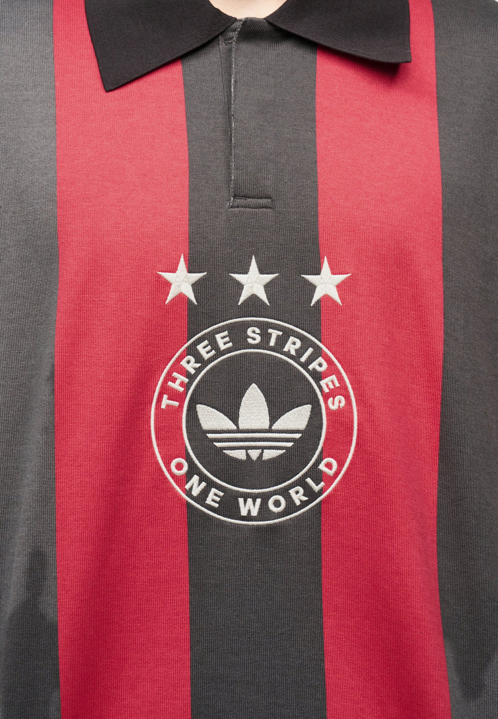 STRIPED - Long sleeved top - utility black/pure ruby