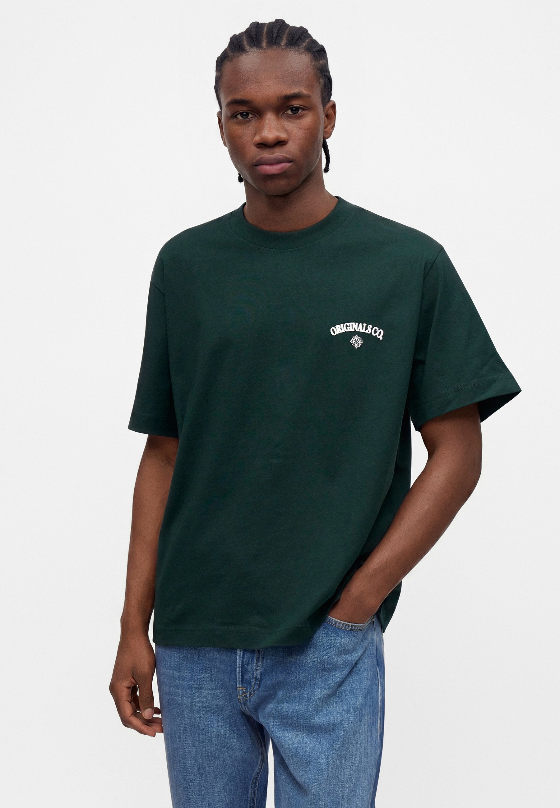 JORSANTORINI TEE CREW NECK - Print T-shirt - pine grove