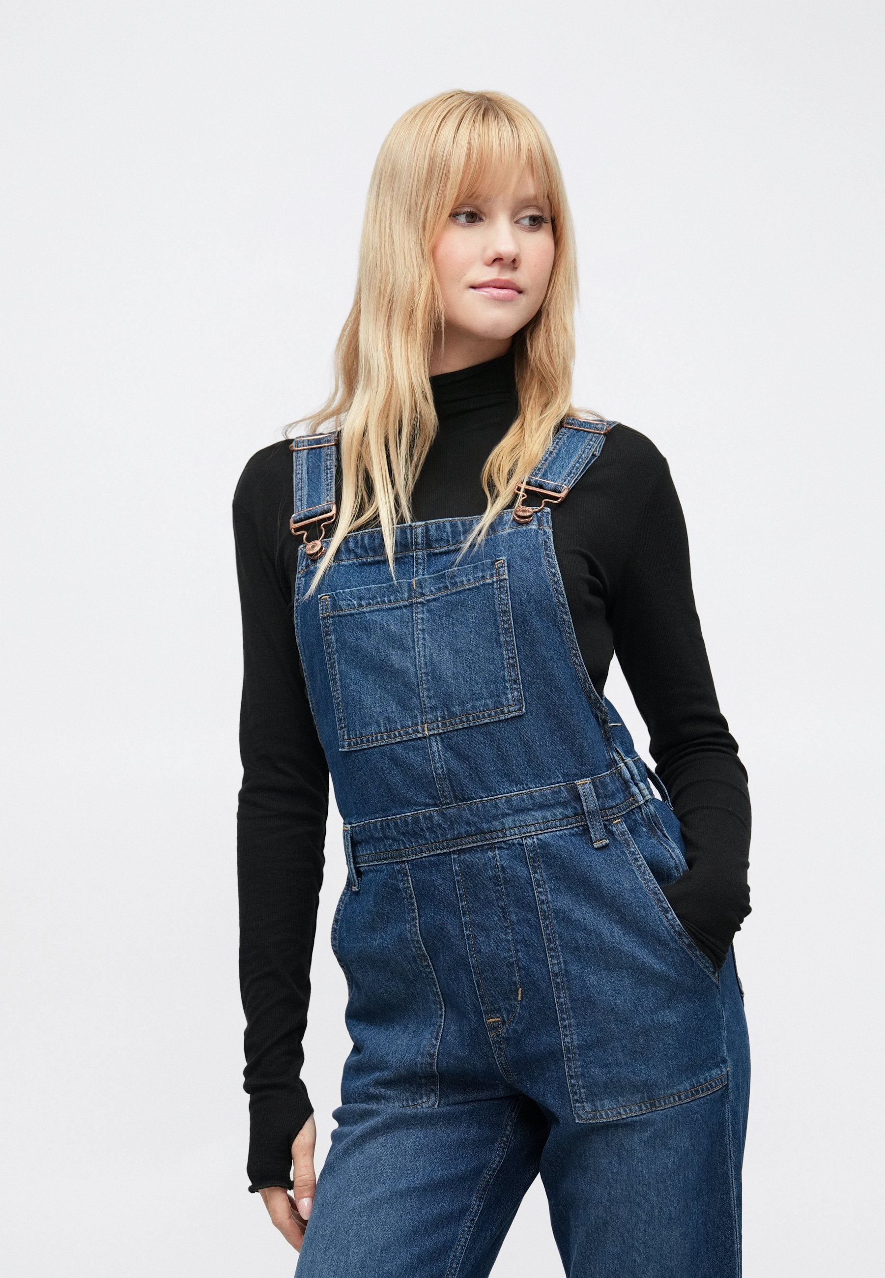 LONG AND LEAN OVERALL JACKSON - Dungarees - dark-blue denim