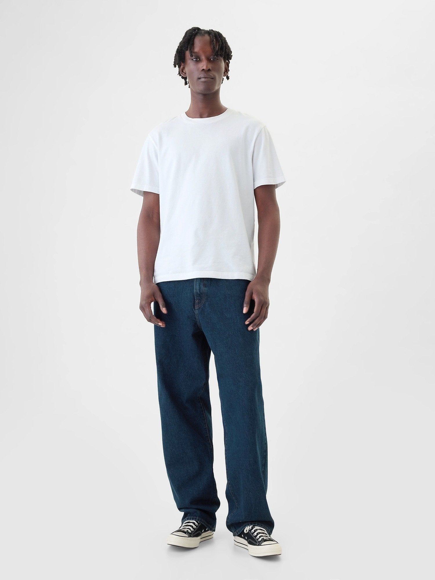 BAGGY FIT RIGID - Straight leg jeans - dark wash