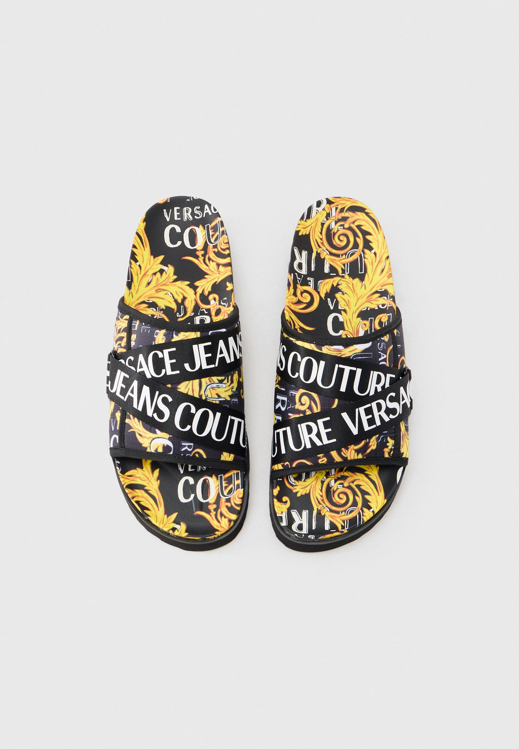 Pool slides - black/gold-coloured