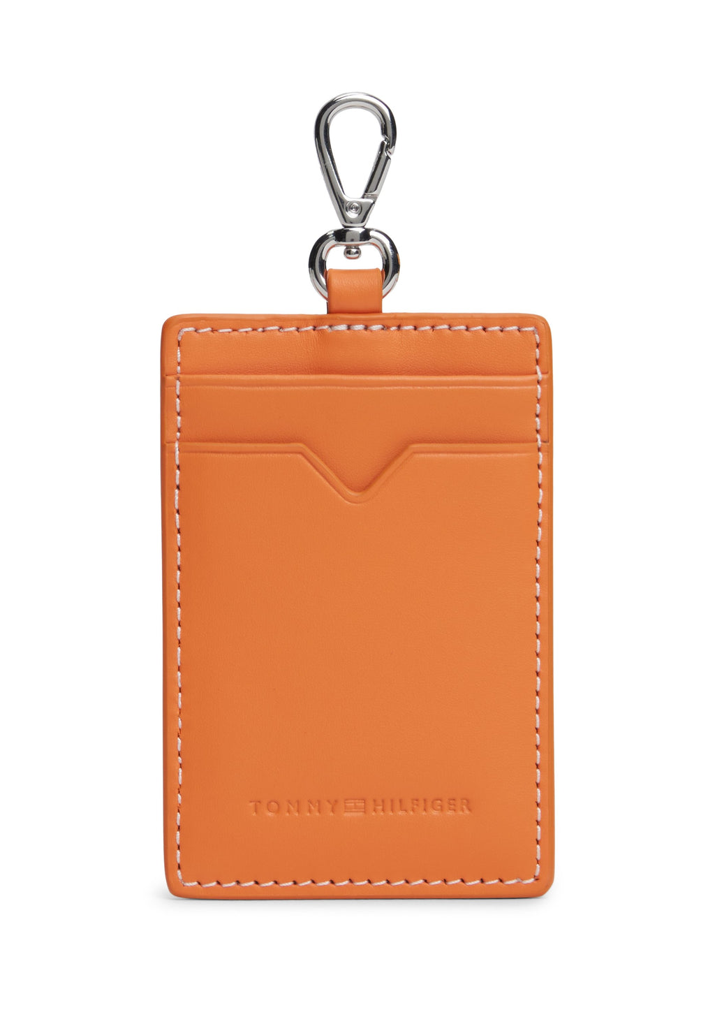 LEATHER CLIP-ON CARD HOLDER - Wallet - orange thunder