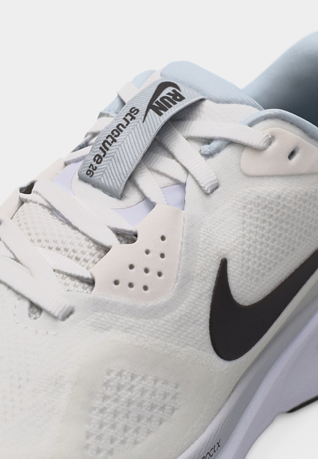 W NIKE STRUCTURE 26 - Yol koşu ayakkabısı - beyaz/siyah/saf platin renkli