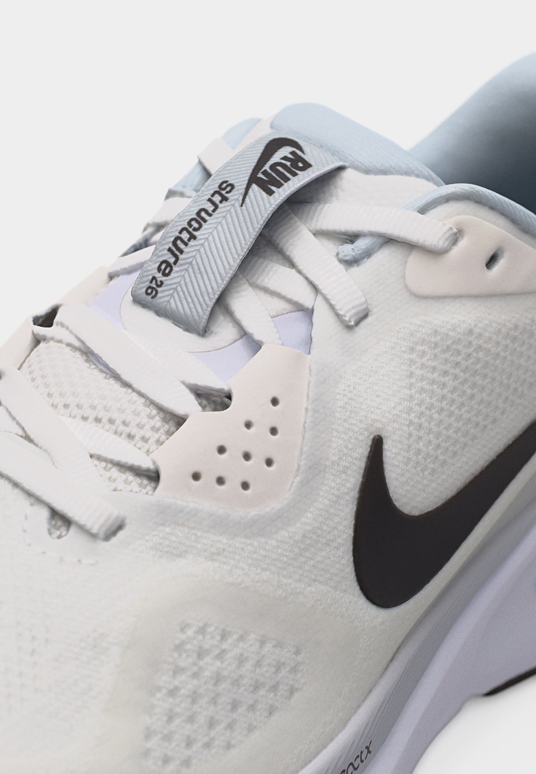 W NIKE STRUCTURE 26 - Yol koşu ayakkabısı - beyaz/siyah/saf platin renkli