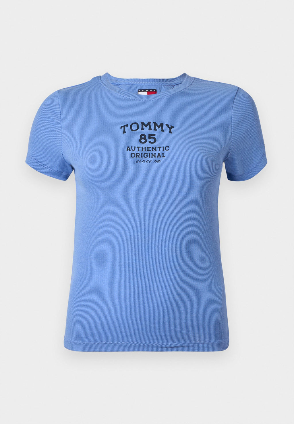 LOGO RIBBED SLIM T-SHIRT - Print T-shirt - light horizon blue