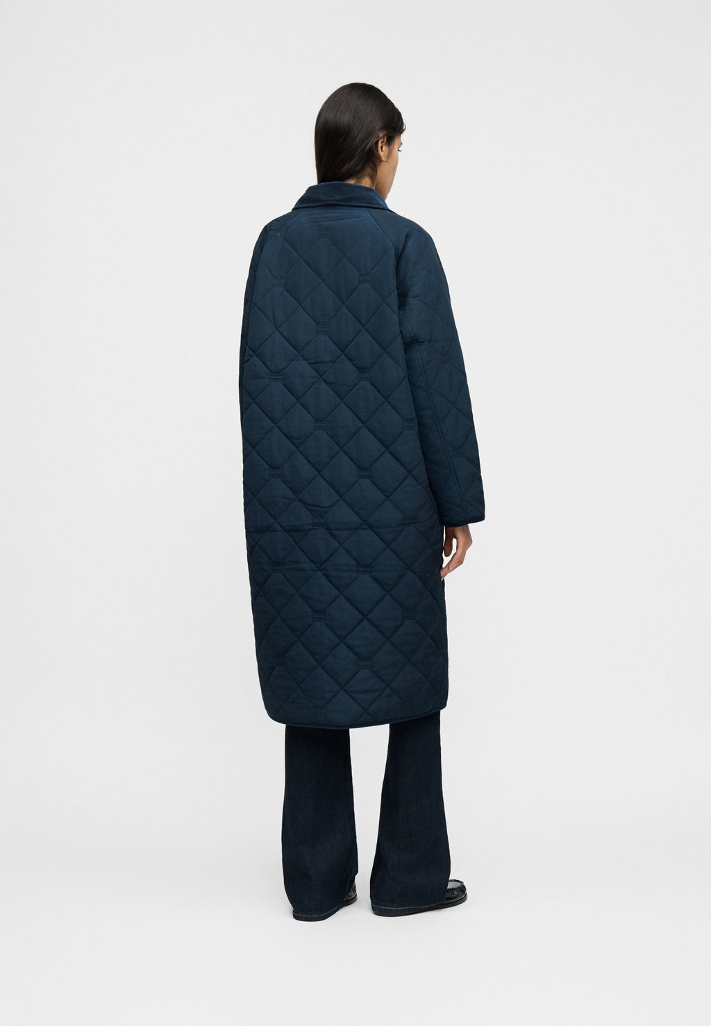 FLAG QUILTED PADDED OVERSIZED LONGLINE COAT - Winter coat - dark night navy
