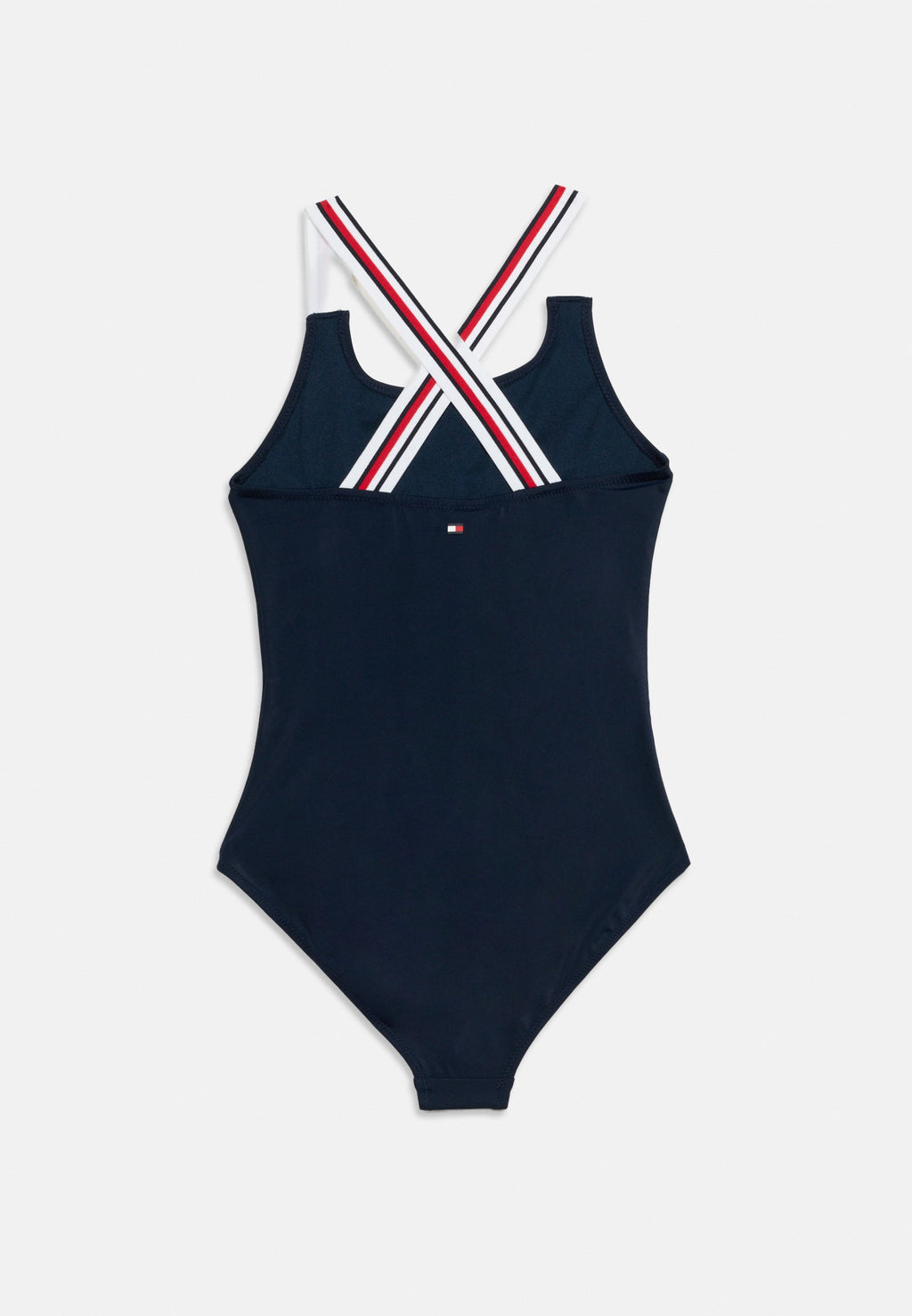 GLOBAL STRIPE SQUARE NECK CROSSOVER SWIMSUIT - Swimsuit - dark blue