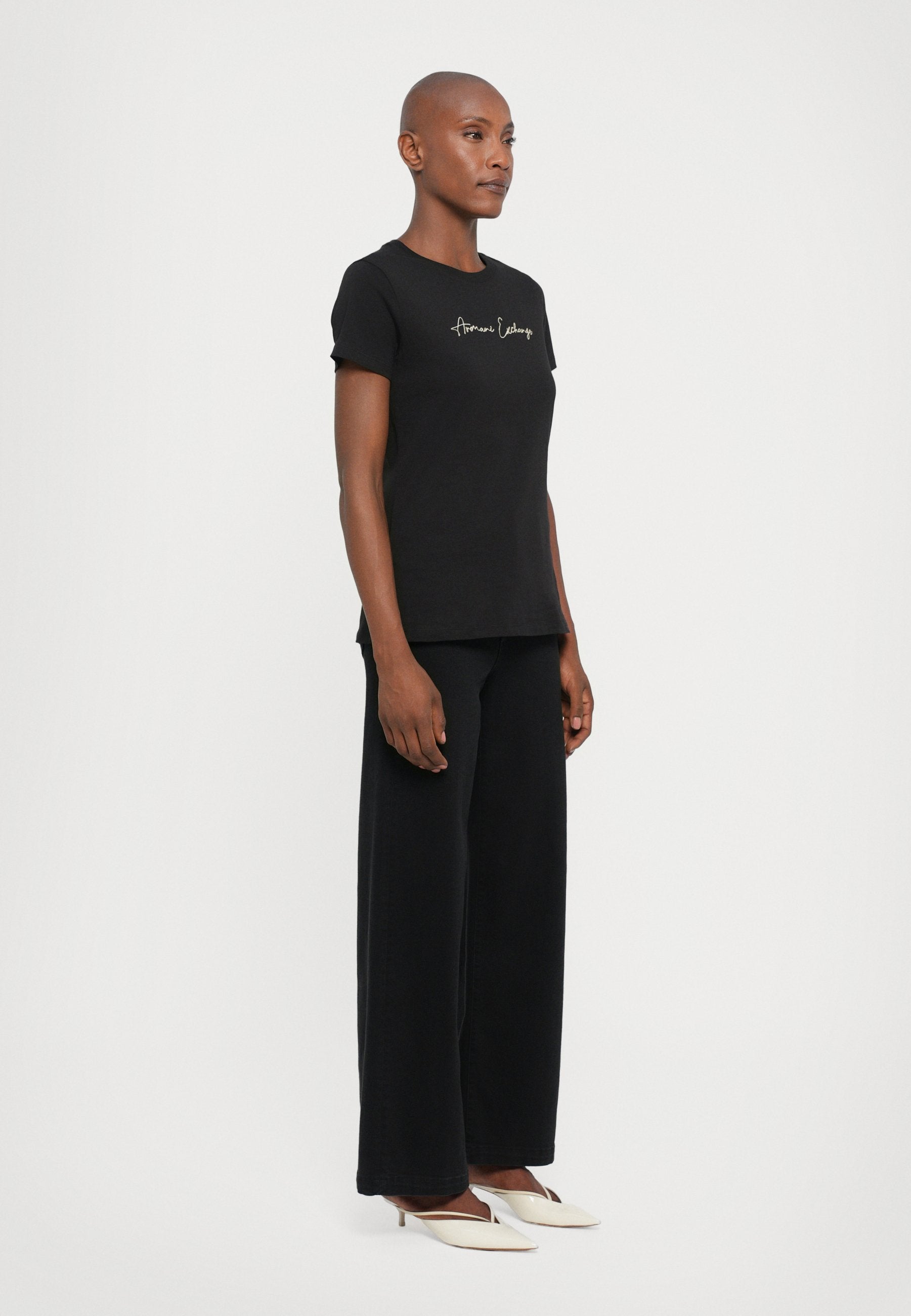 Print T-shirt - black/gold-coloured