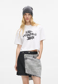 CROPPED GRAFFITI - Print T-shirt - white