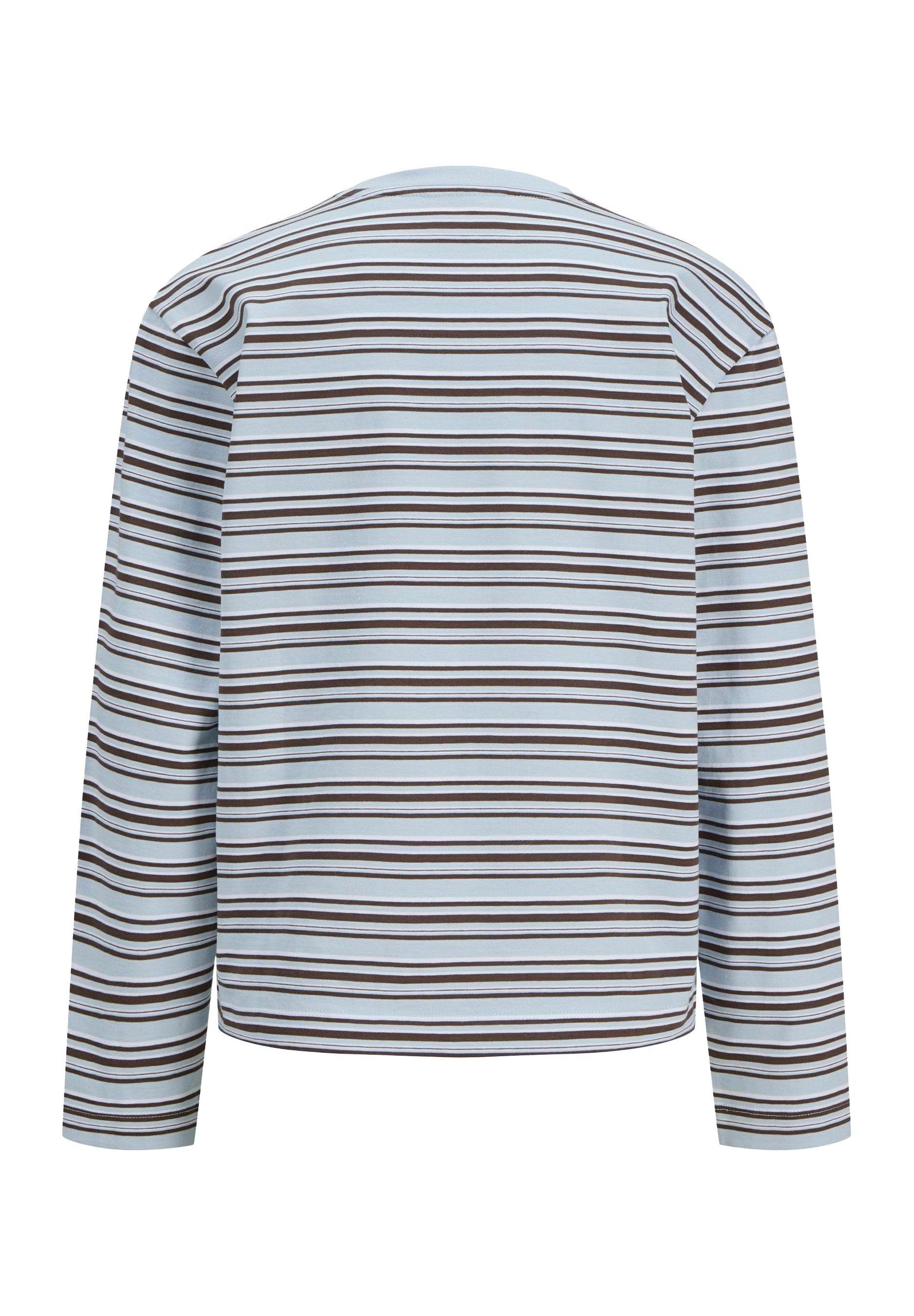JXSOPHIA BOXY LS STRIPE TEE JRS SN - بلوزة بأكمام طويلة - سماء