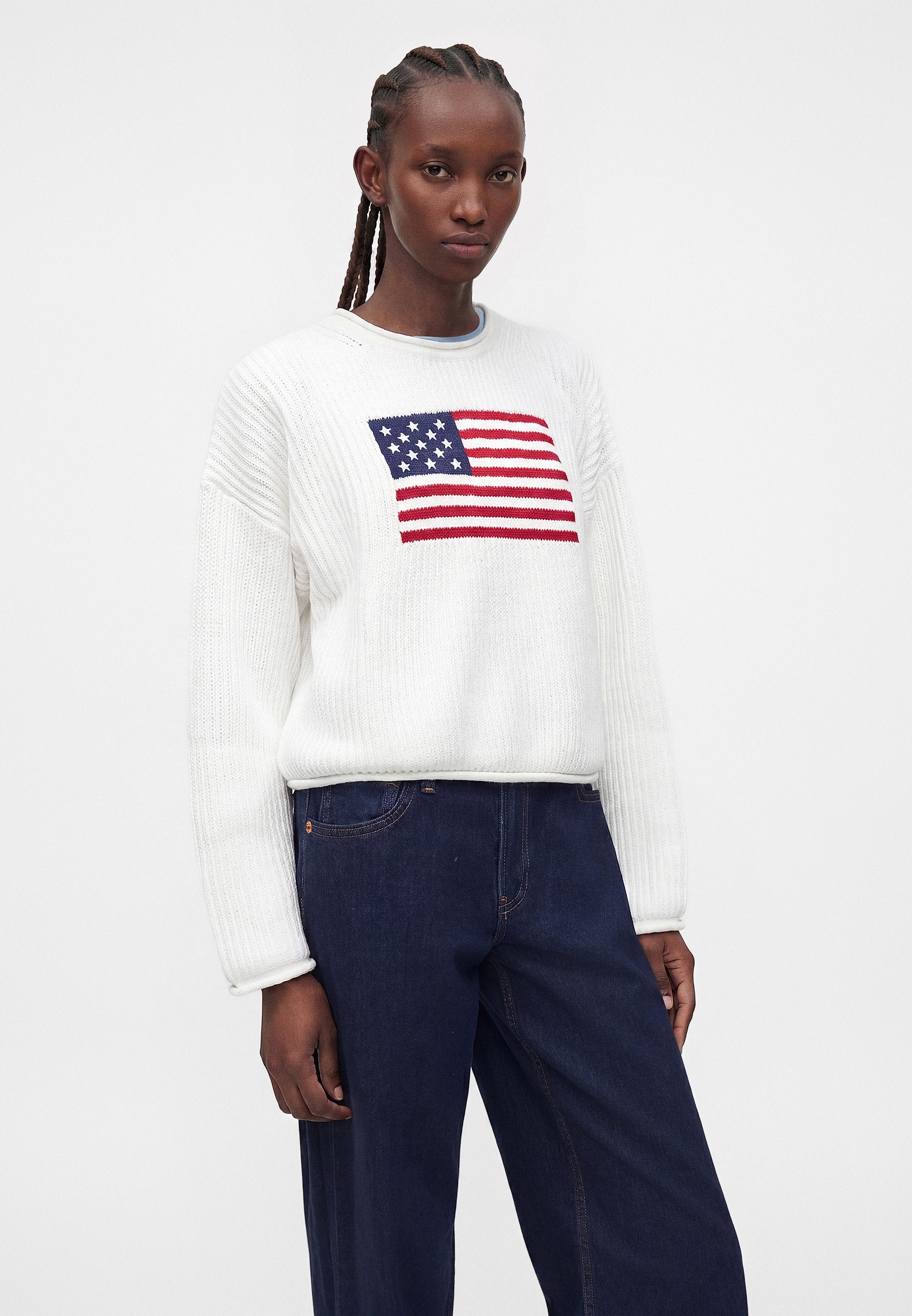 AMERICANA GRAPHIC CREW - Süveter - yeni ekru