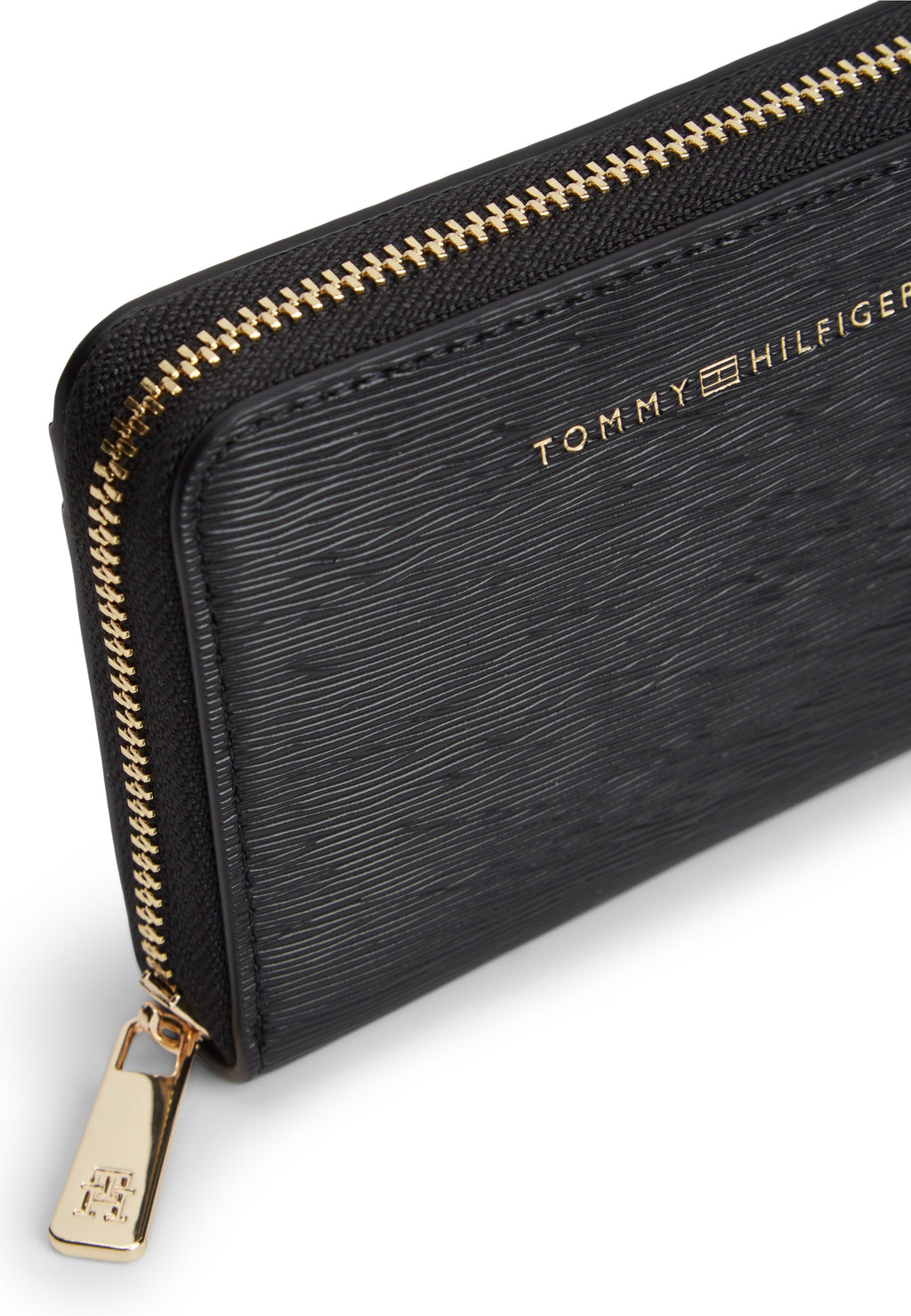 METALLIC LOGO ZIP-AROUND TEXTURED WALLET - Wallet - black