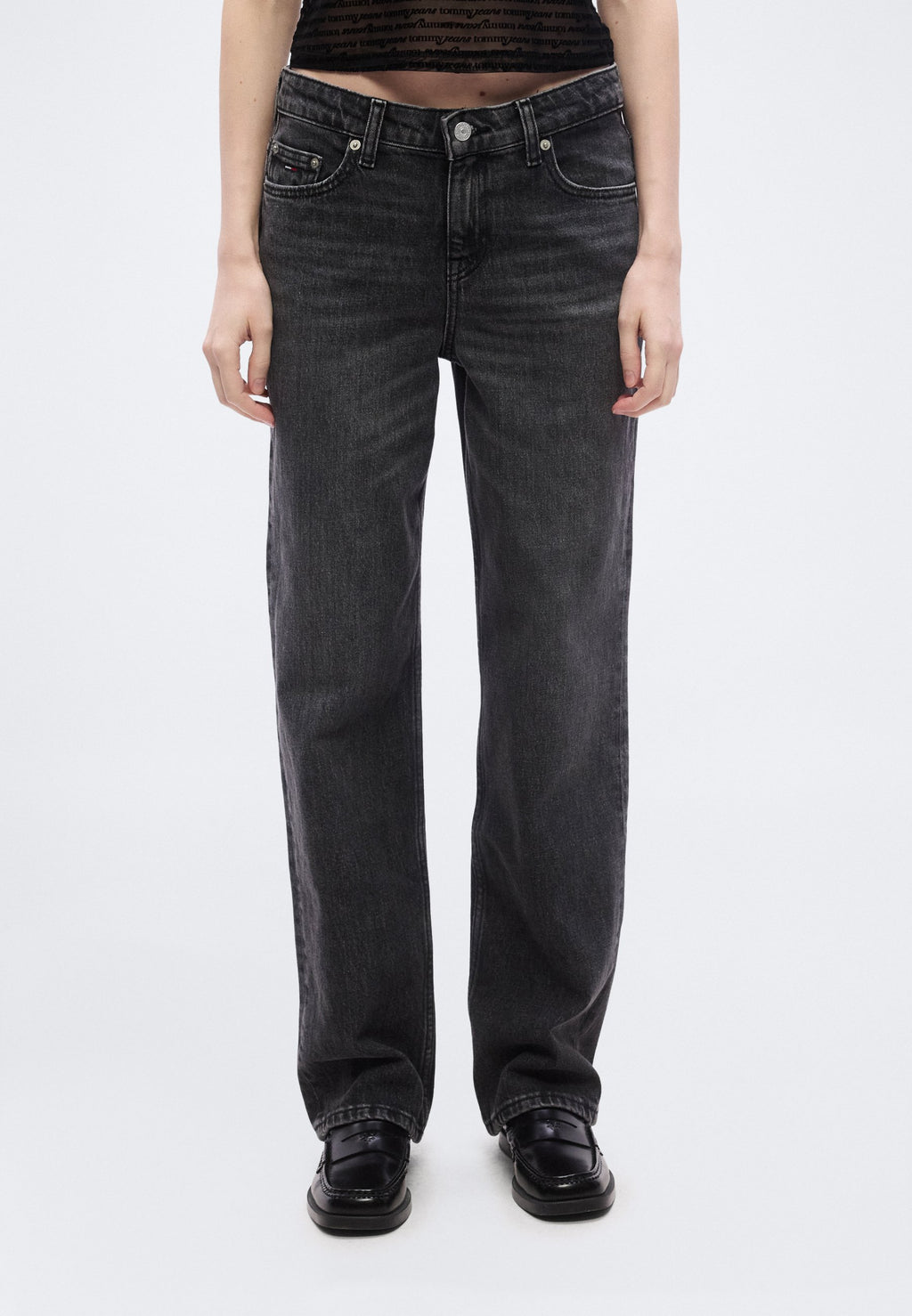LOW RISE STRAIGHT LEG BLACK JEANS - Straight leg jeans - denim black