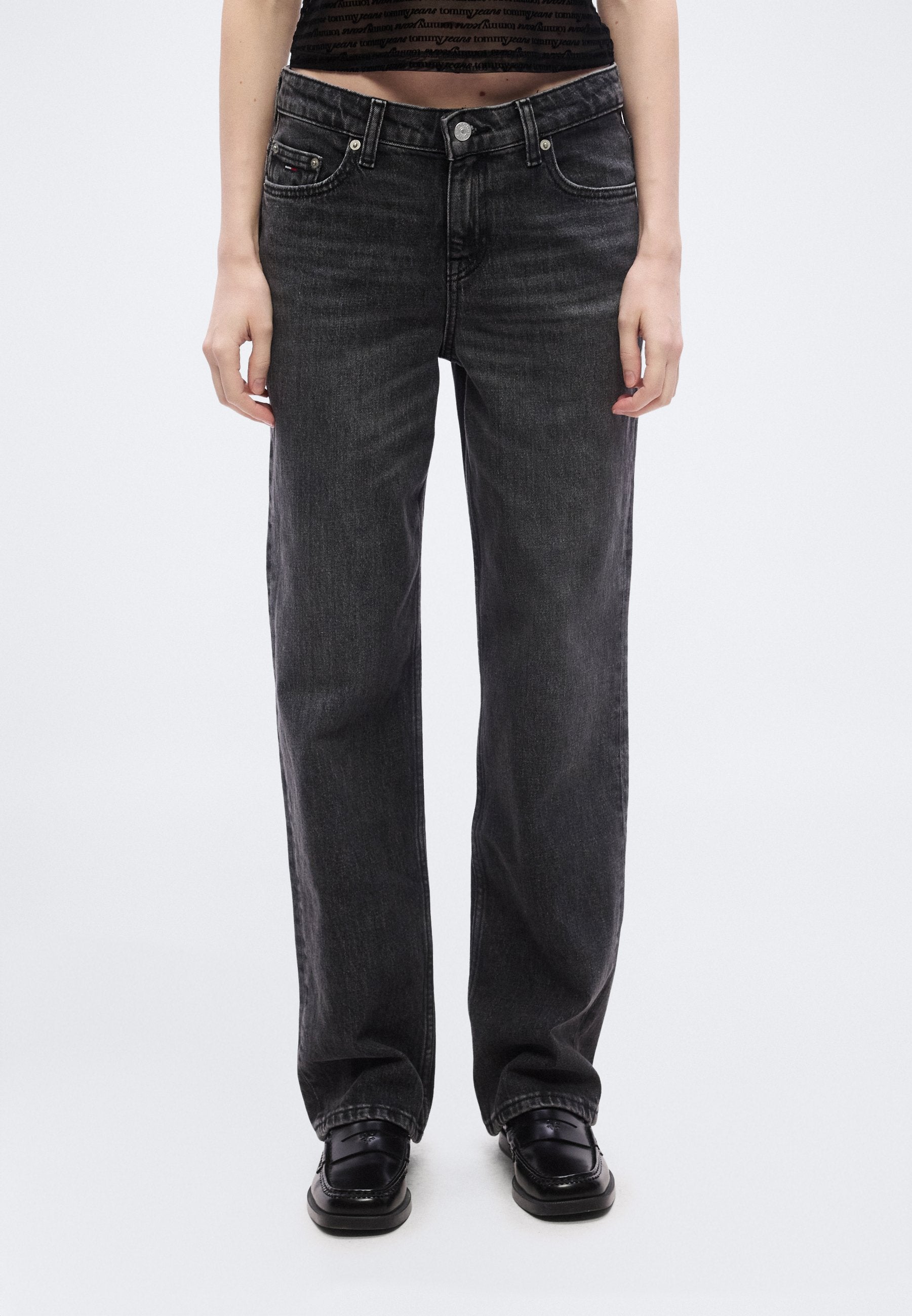 LOW RISE STRAIGHT LEG BLACK JEANS - Straight leg jeans - denim black