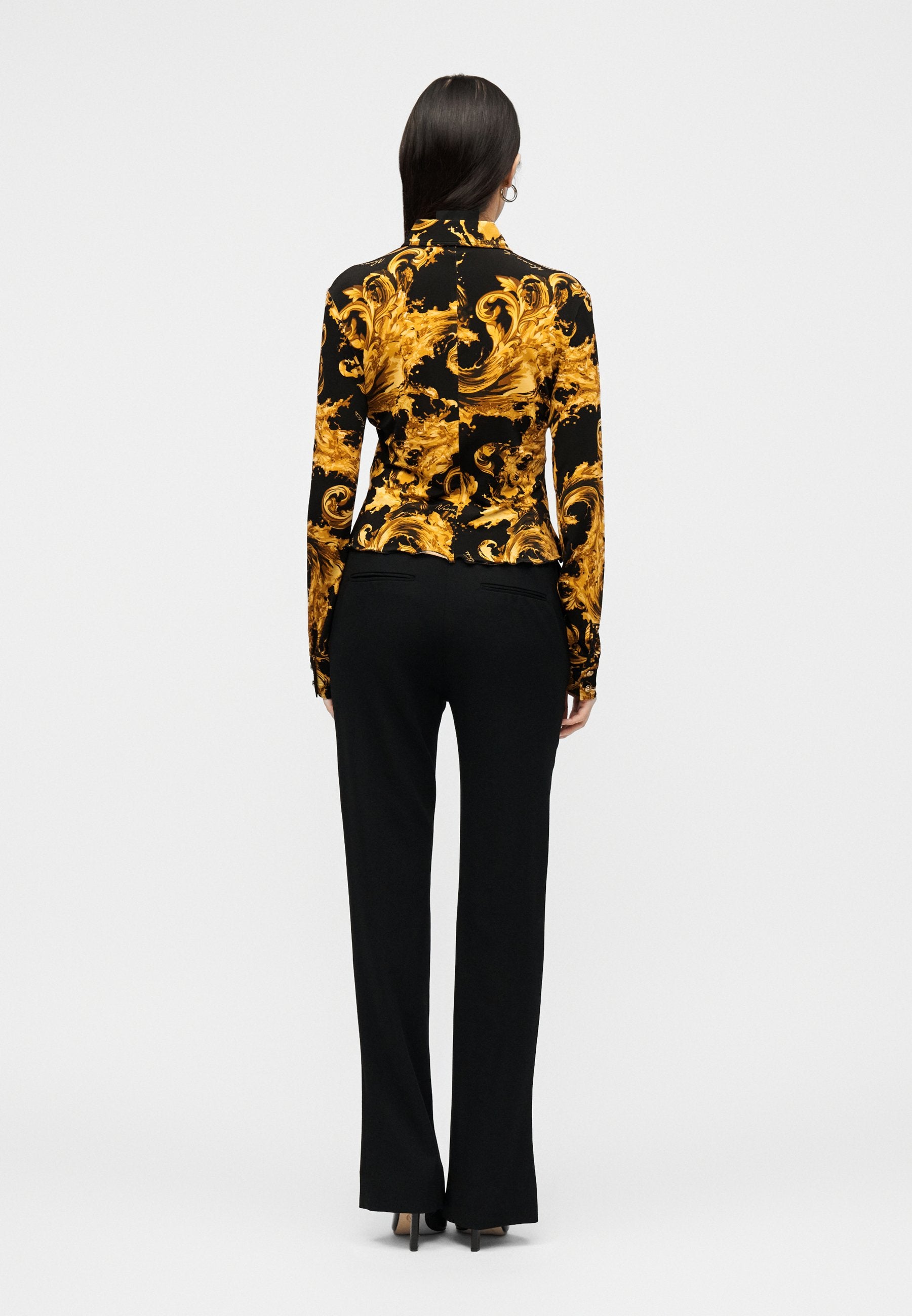 Button-down blouse - black/gold-coloured