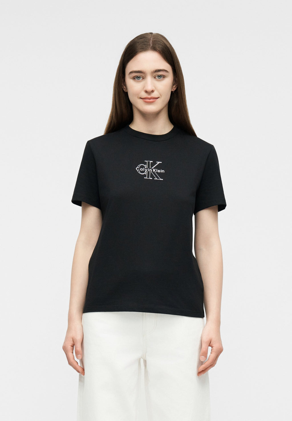 SS CLASSIC FOIL MONOLOGO TEE - Print T-shirt - black