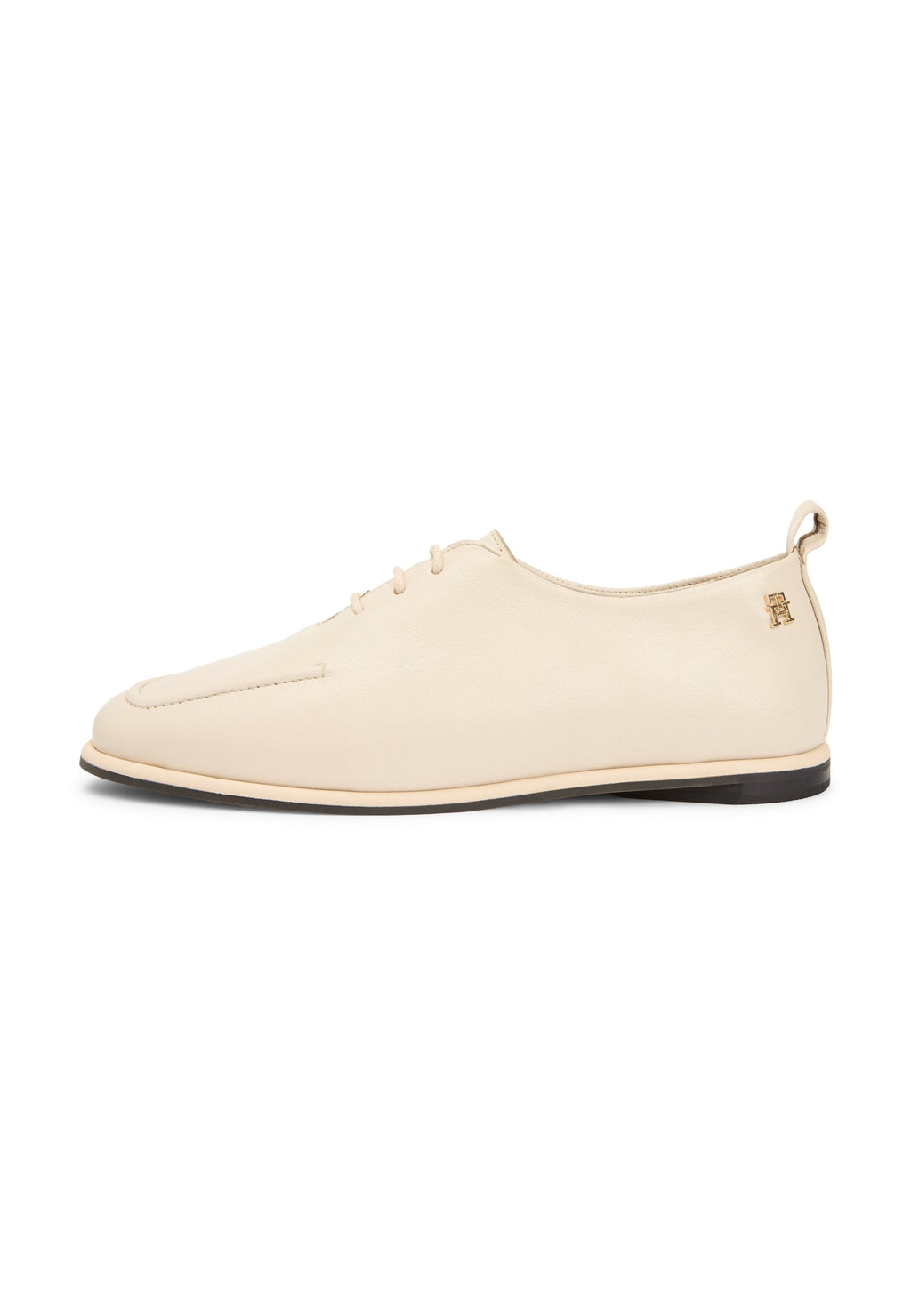 TH MONOGRAM LEATHER OXFORD SHOES - Lace-ups - soft cream