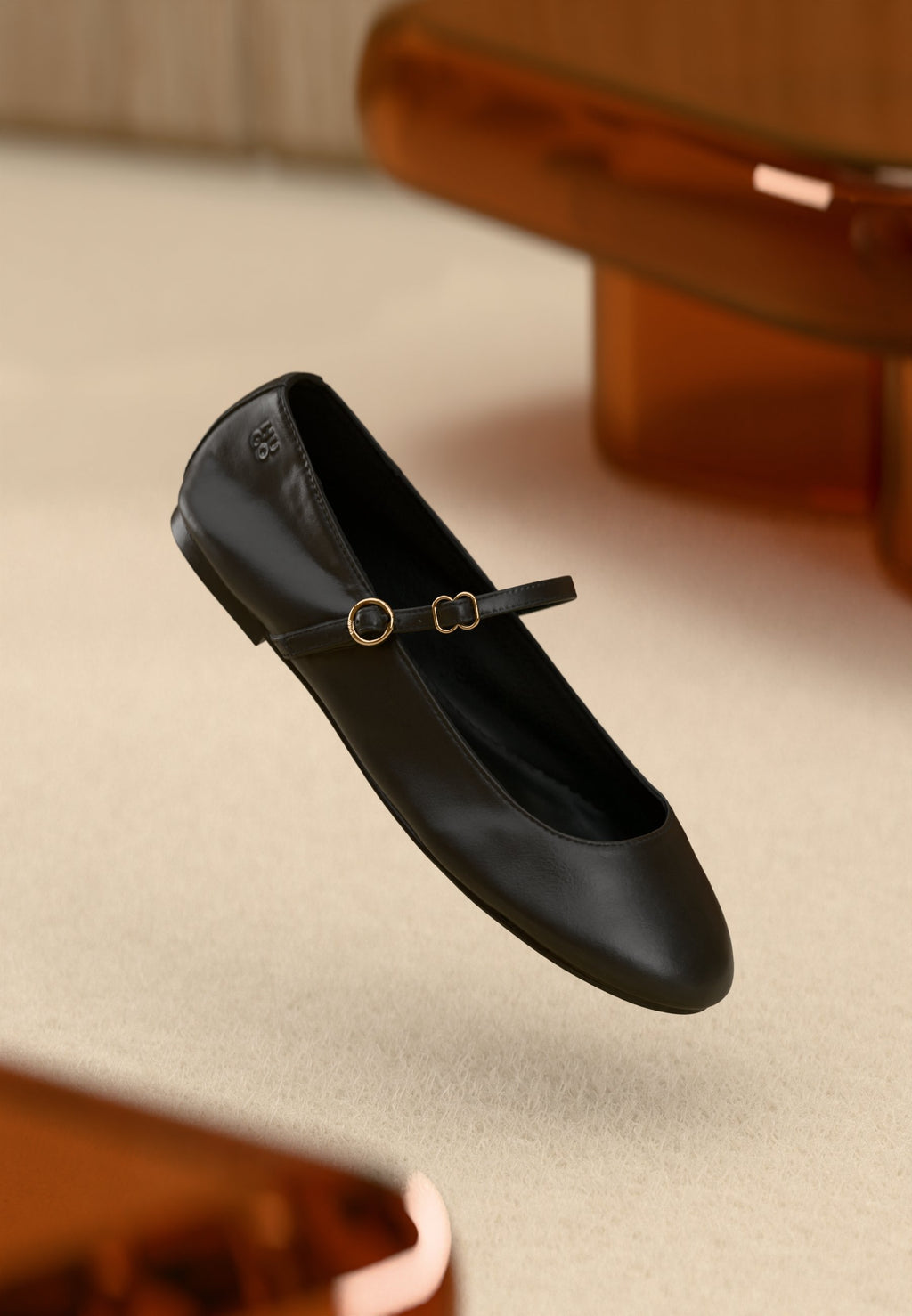 TYLIA - Ankle strap ballet pumps - black