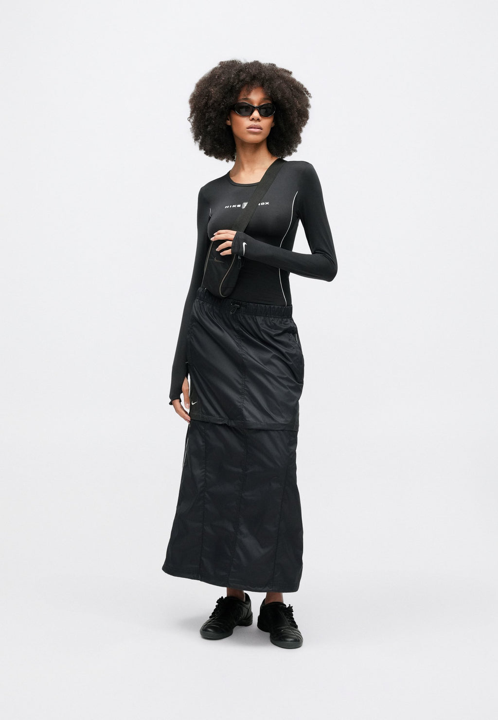 JUPE ZIP OFF SKIRT SHOX - Mini-jupe - black/anthracite/black