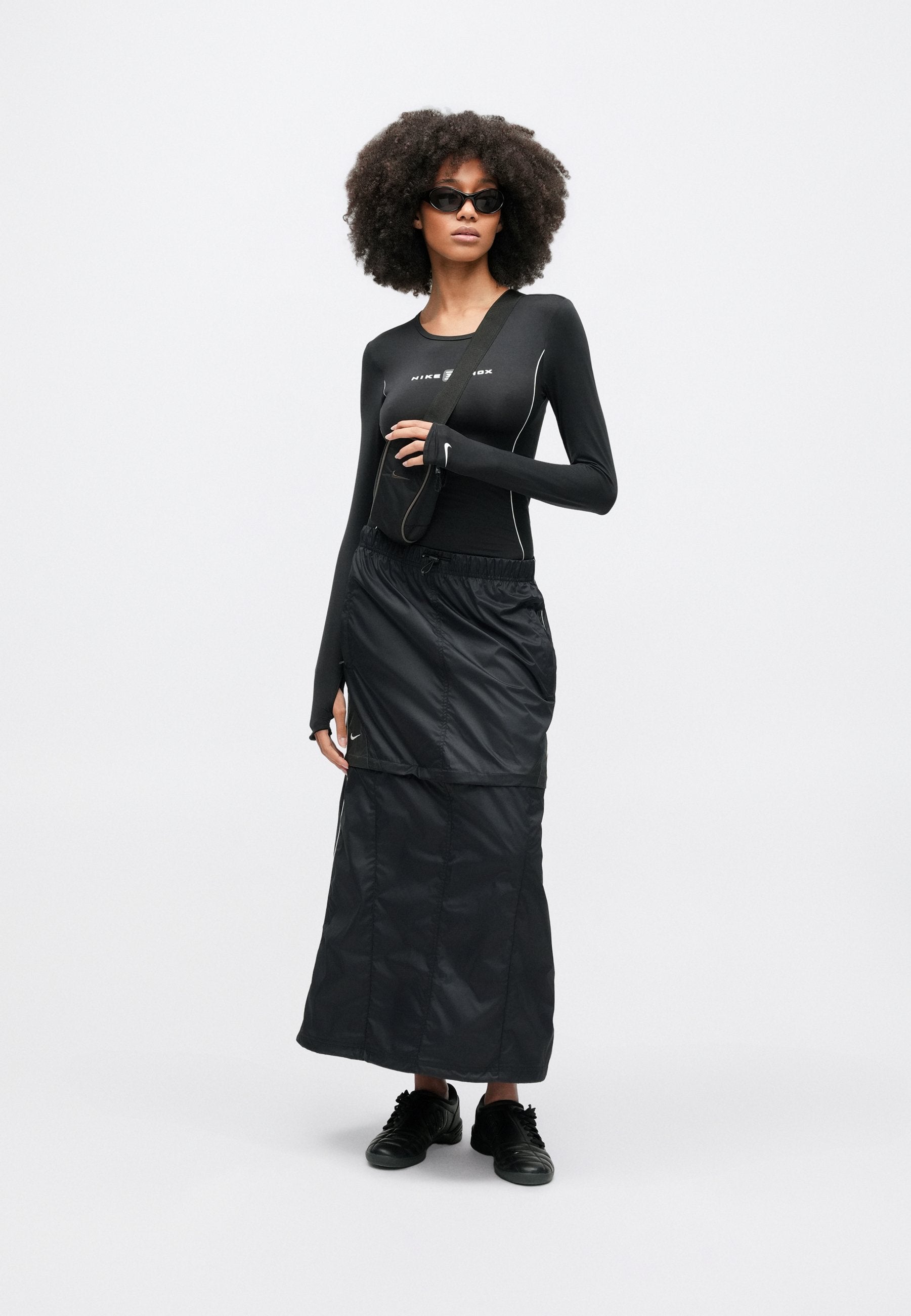 JUPE ZIP OFF SKIRT SHOX - Mini-jupe - black/anthracite/black