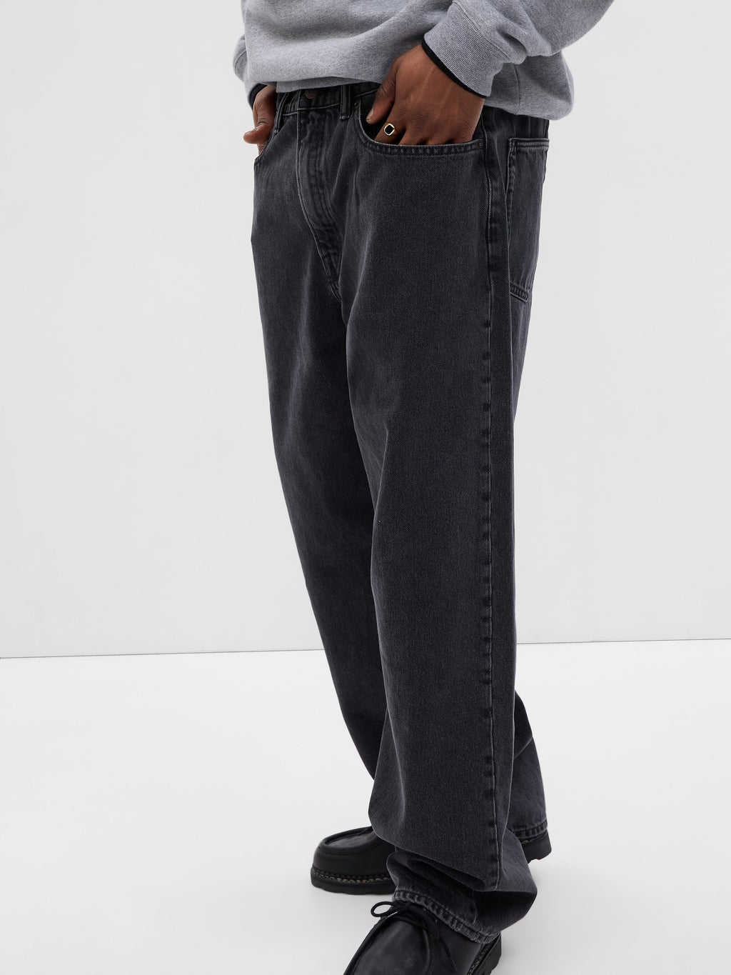 BAGGY FIT RIGID UNISEX - Baggy Jeans - washed black