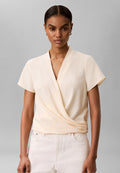 DRAPED WRAP - Blouse - vanilla custard