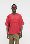 LOGO CROP CREW - Print T-shirt - faded red