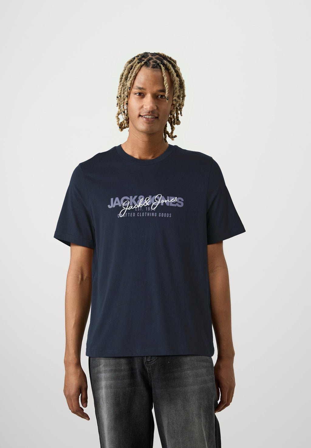JJALVIS TEE CREW NECK 3 PACK - Print T-shirt - kombu green/navyblazer/black