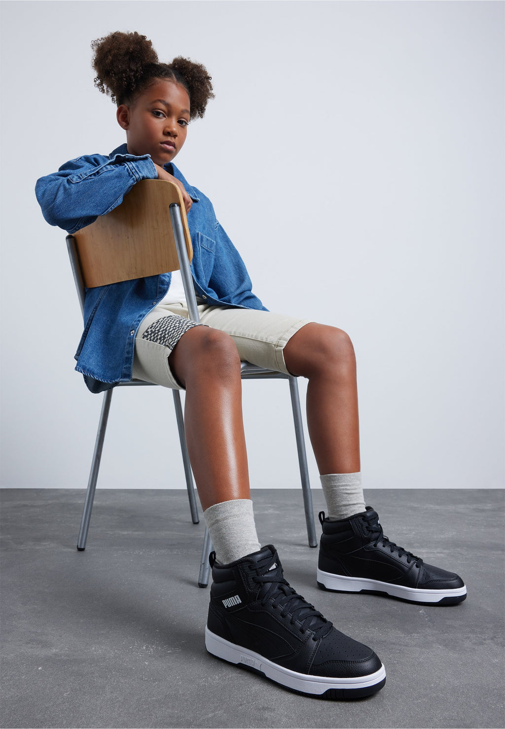 REBOUND MID - High-top trainers - shadow gray/black/white