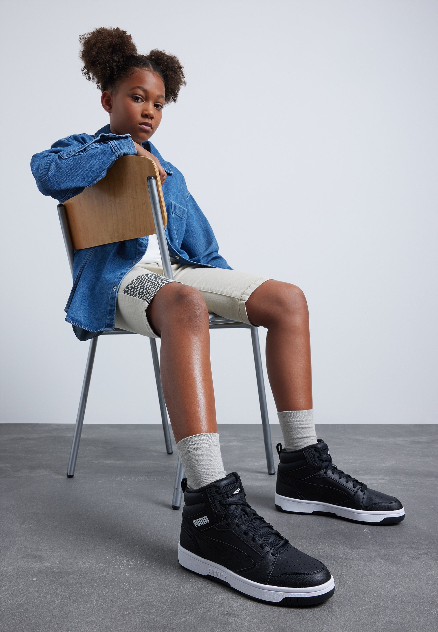 REBOUND MID - High-top trainers - shadow gray/black/white