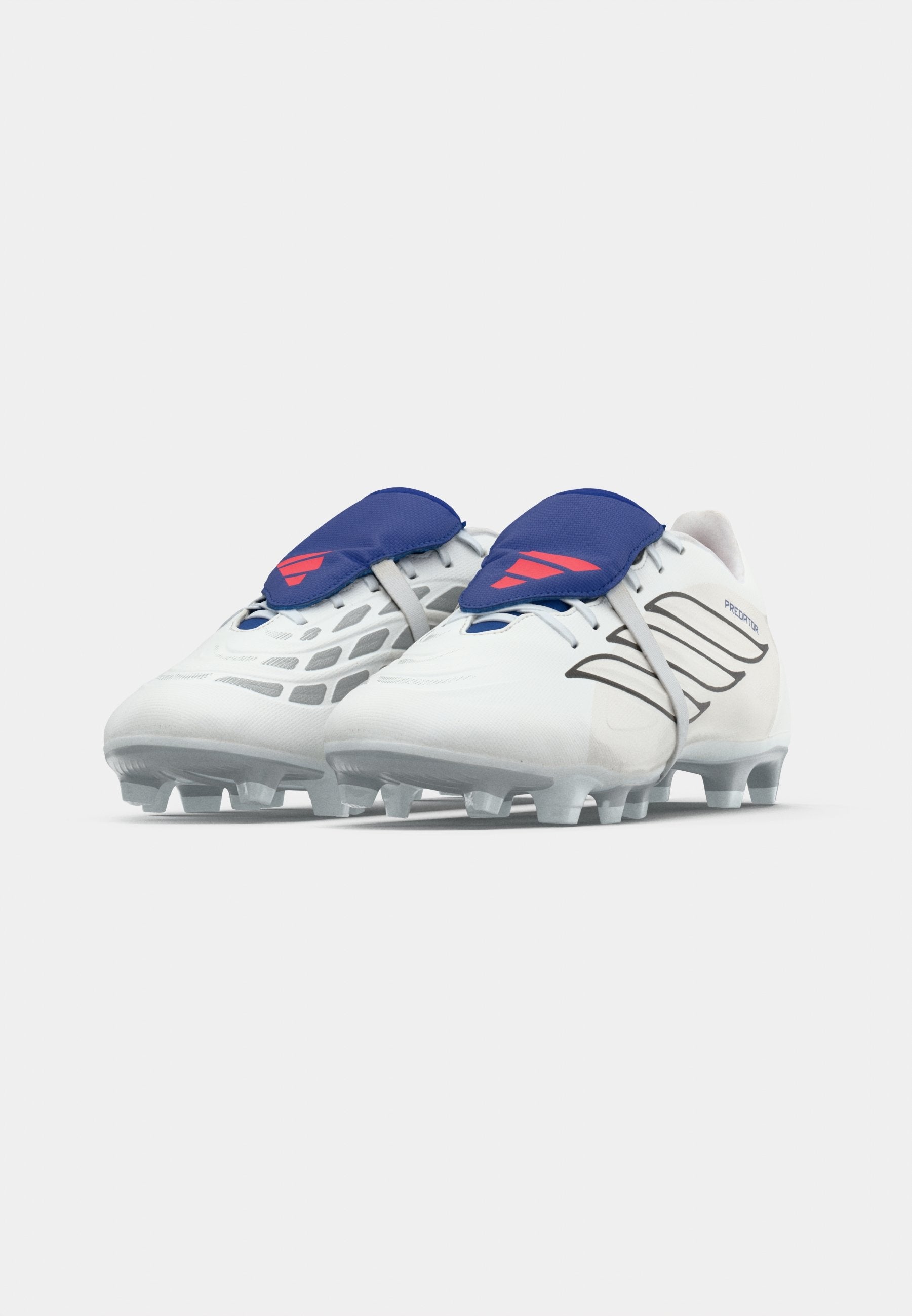 PREDATOR CLUB FOLD-OVER TONGUE - Chaussures de football pour terrain synthétique - chaussures blanc/métallique/bleu royal équipe