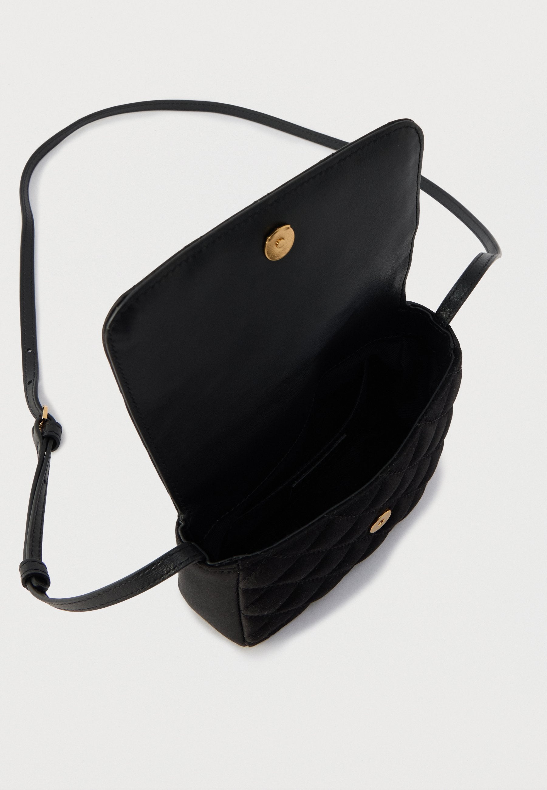 BORSA TRACOLLA RASO TRAPUNTATO BORCHIE UNISEX - Cross body bag - black/gold-coloured