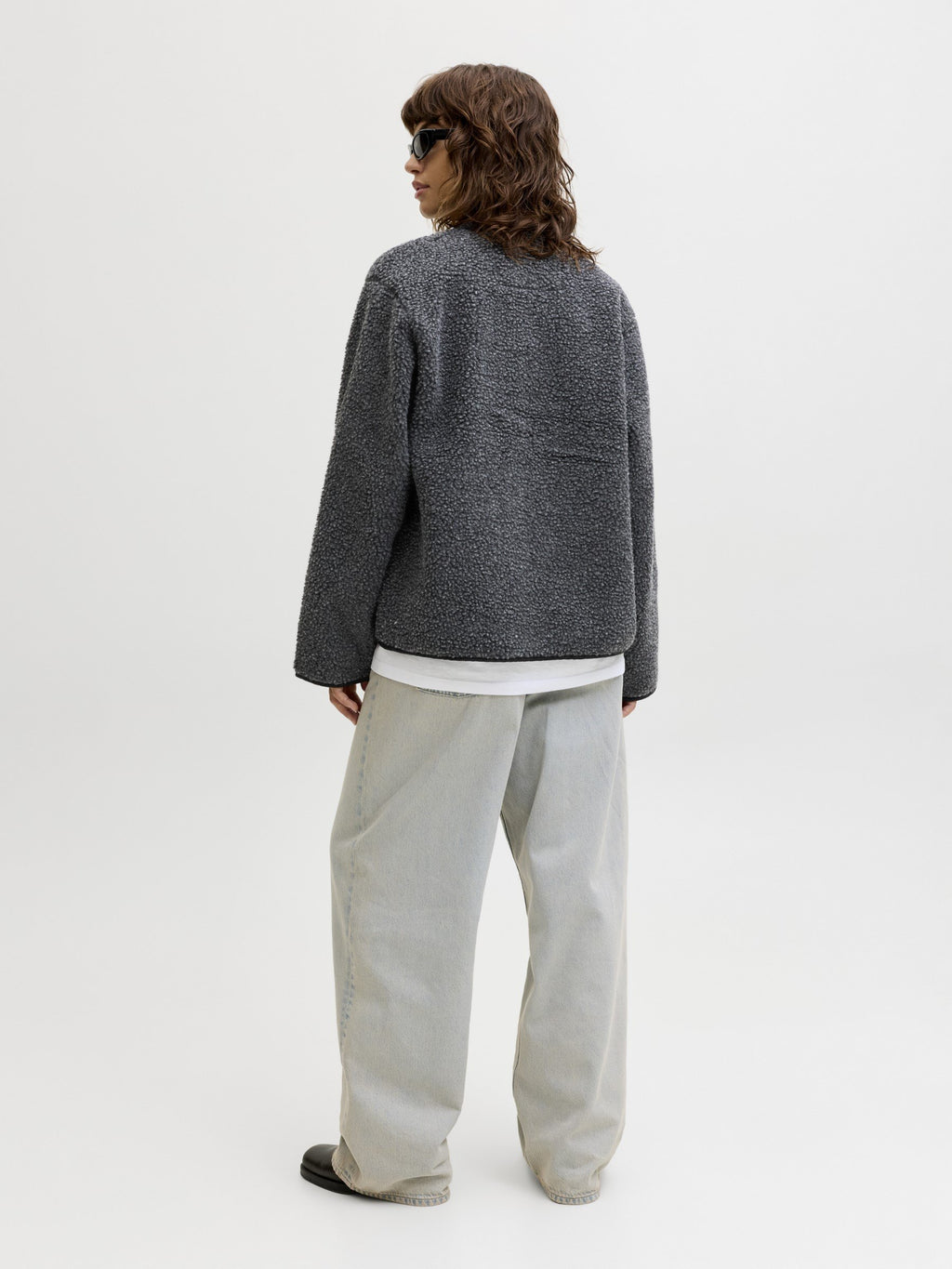 Fleece jacket - dark grey melange