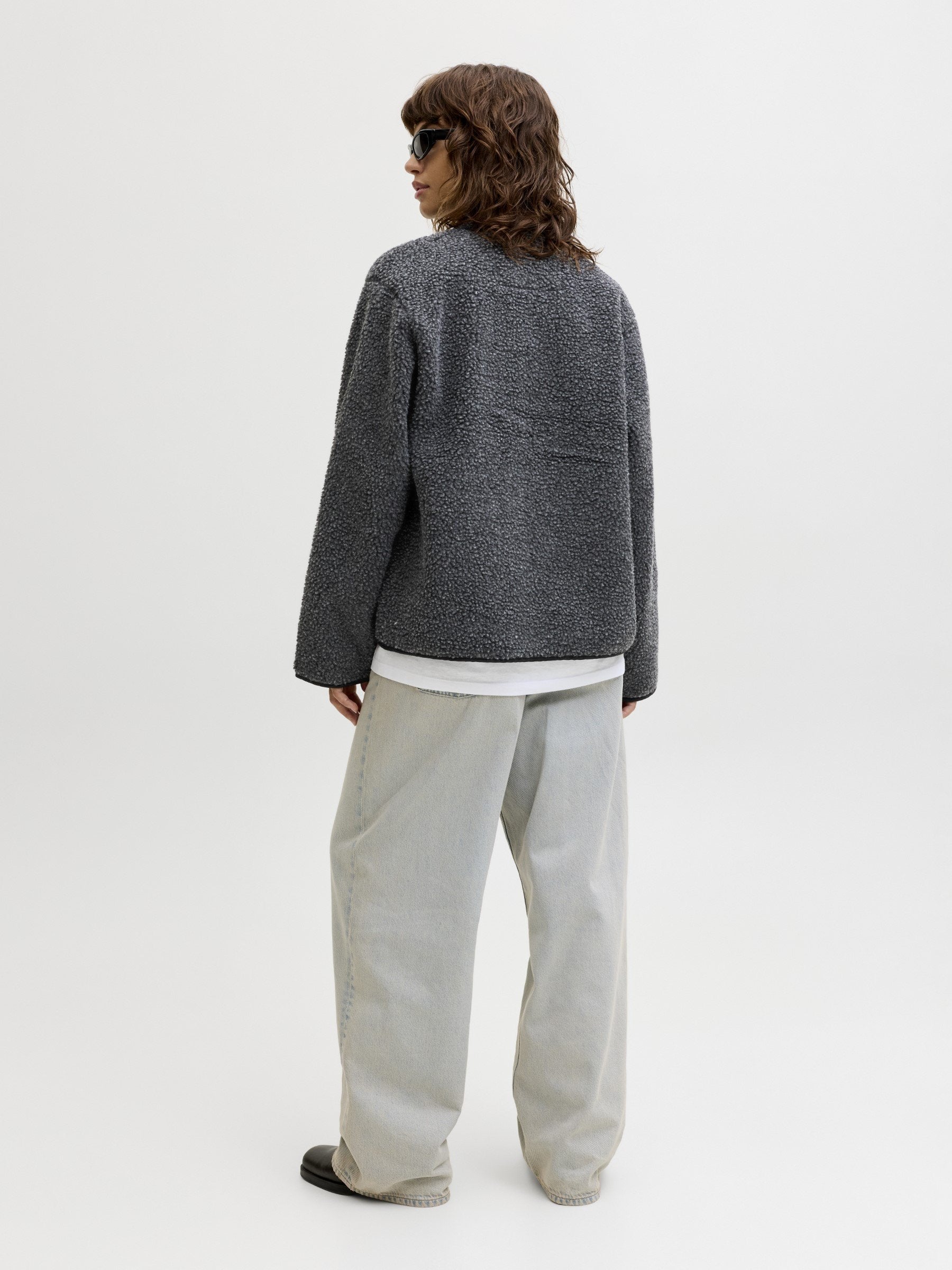 Fleece jacket - dark grey melange