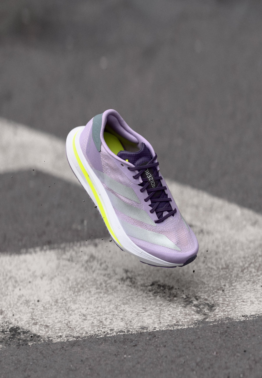 ADIZERO SL2 - Road running shoes - powder plum/silver-coloured metallic/solar yellow