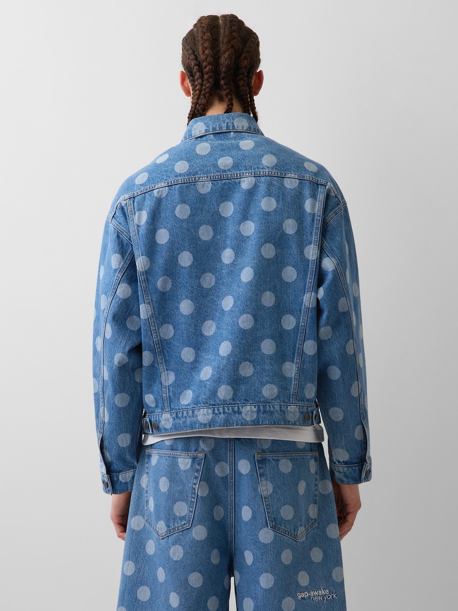 GAP AWAKE NY OVERSIZED DOTTED ICON DENIM JACKET - Denim jacket - two tone