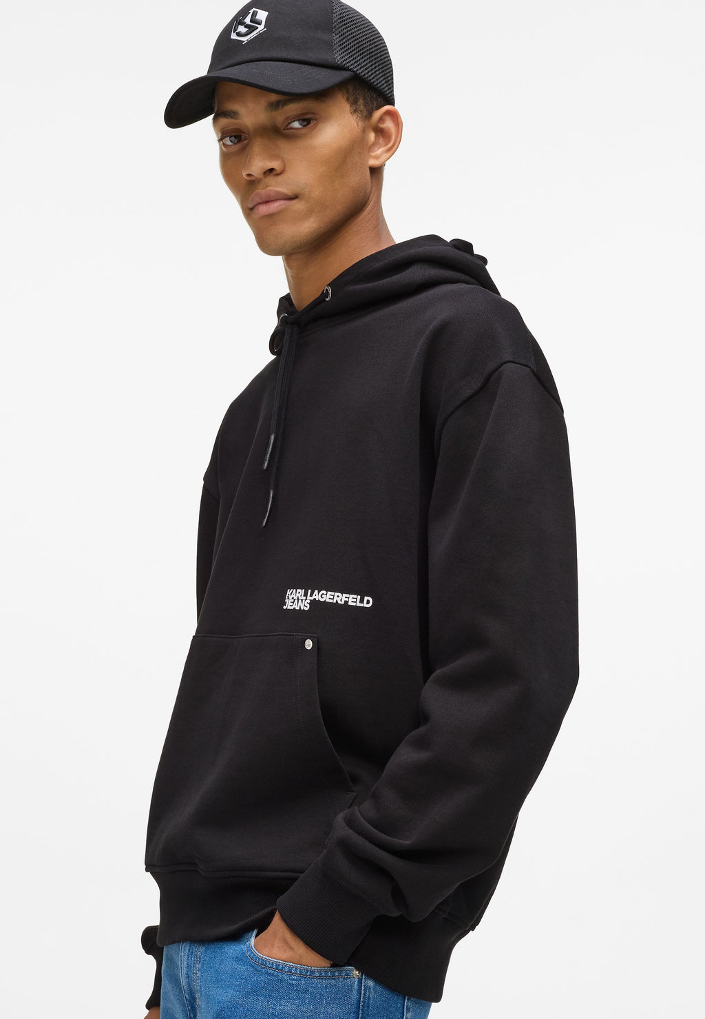 RELAX MONOGRAM HOODIE - Hoodie - black