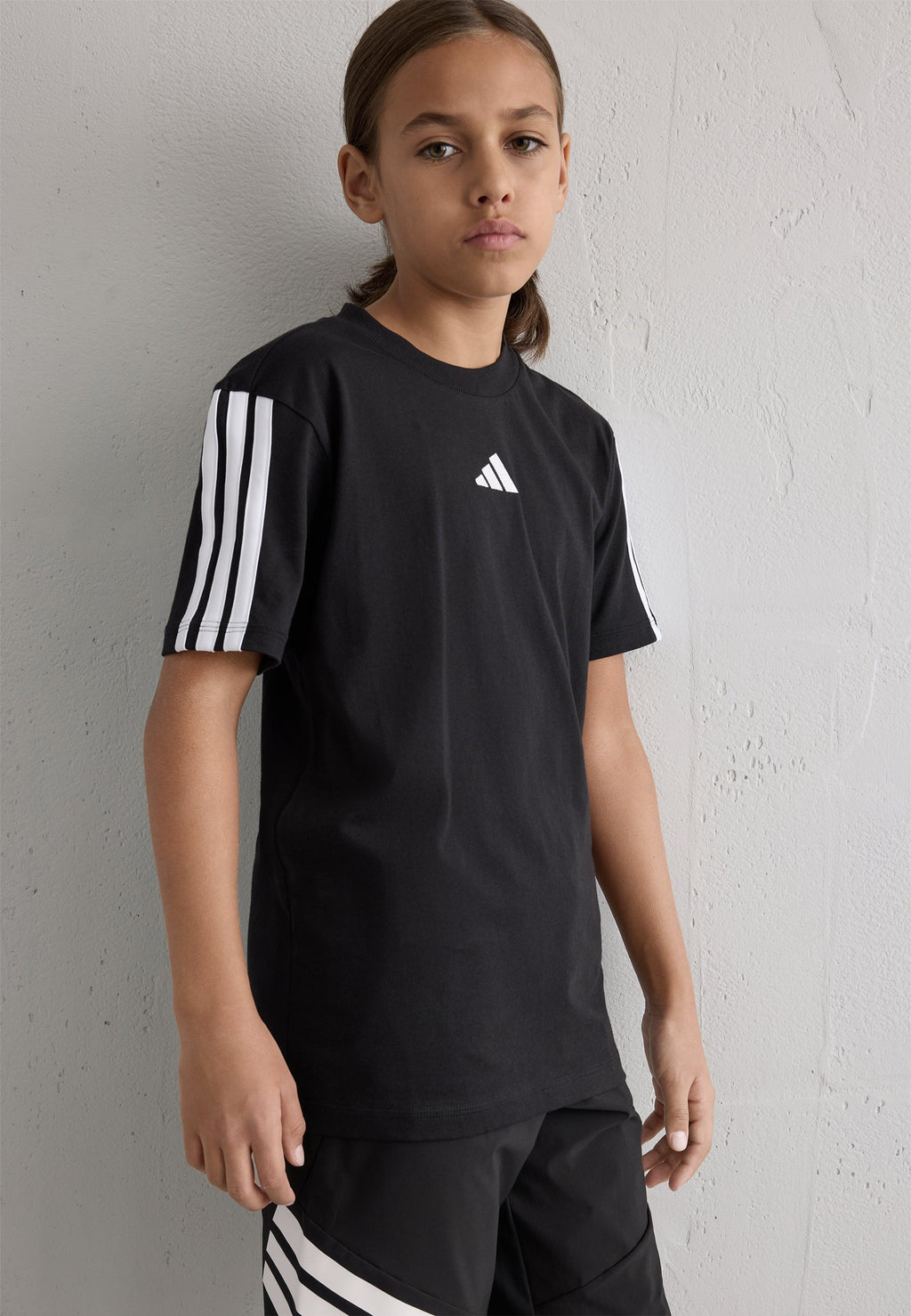 JUNIOR STRPES TEE UNISEX - Sports T-shirt - black white