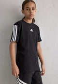 JUNIOR STRPES TEE UNISEX - Sports T-shirt - black white