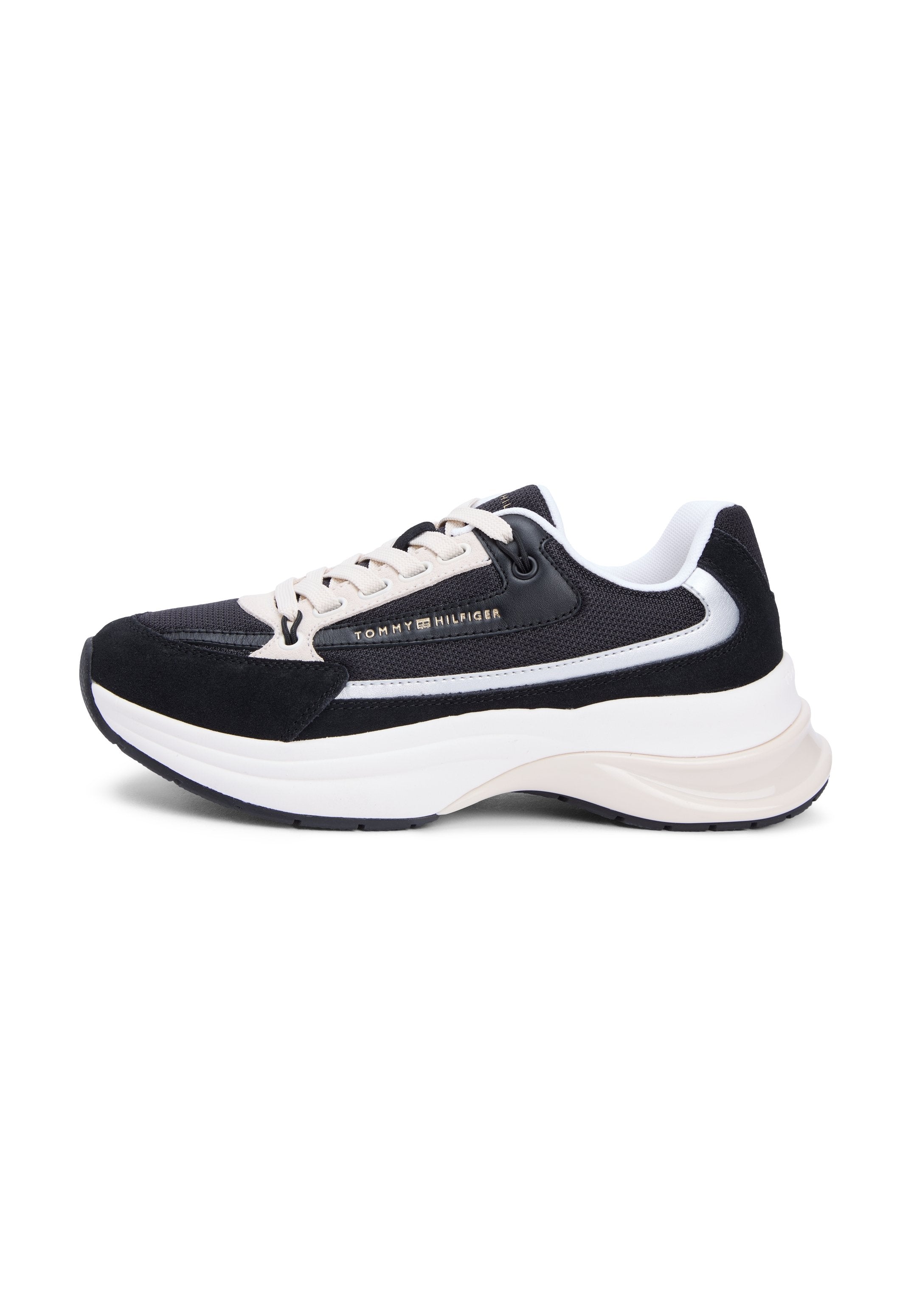 SUEDE CHUNKY LACE-UP TRAINERS - Trainers - black