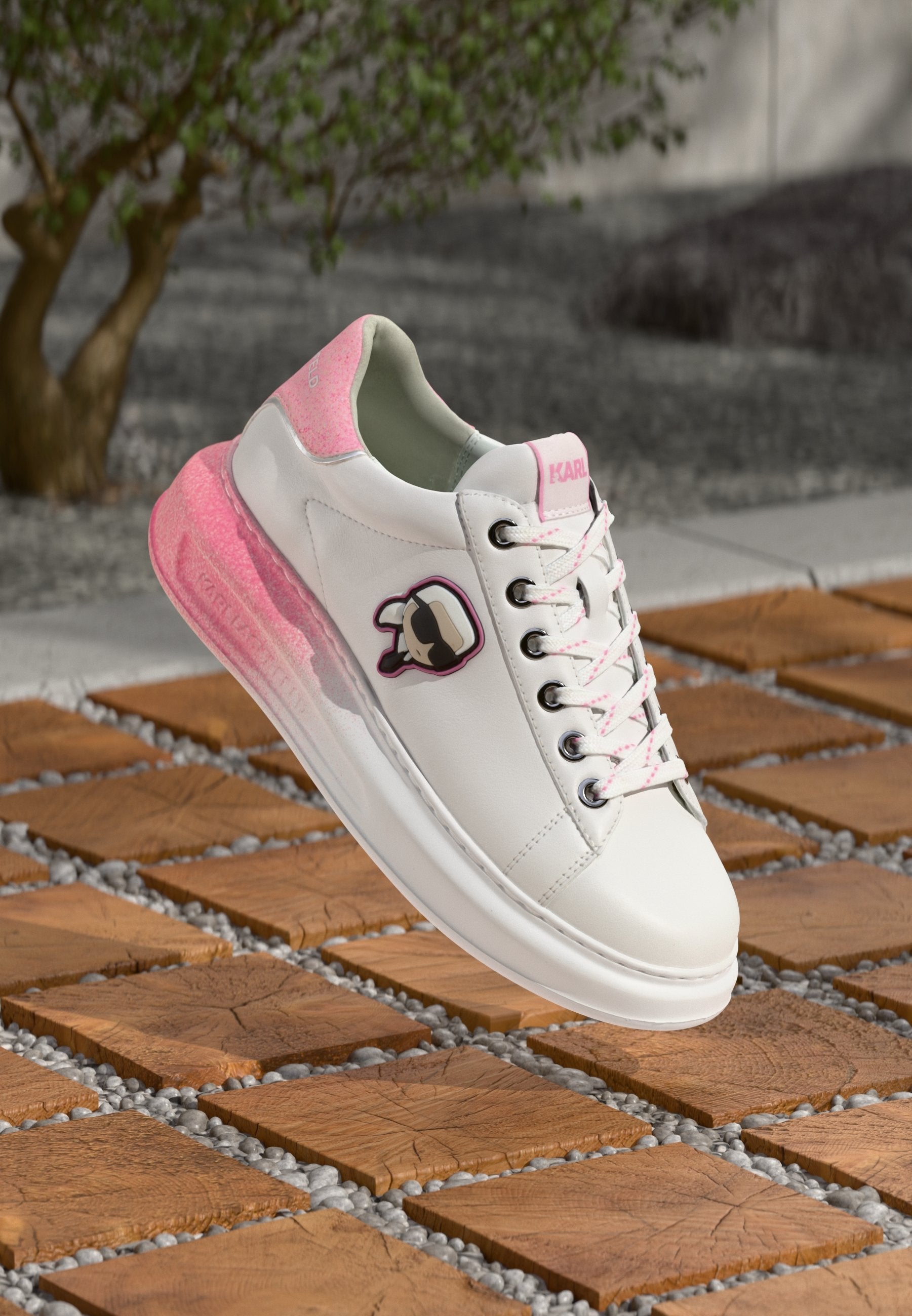 KAPRI OMBRE LACE - Trainers - white/pink