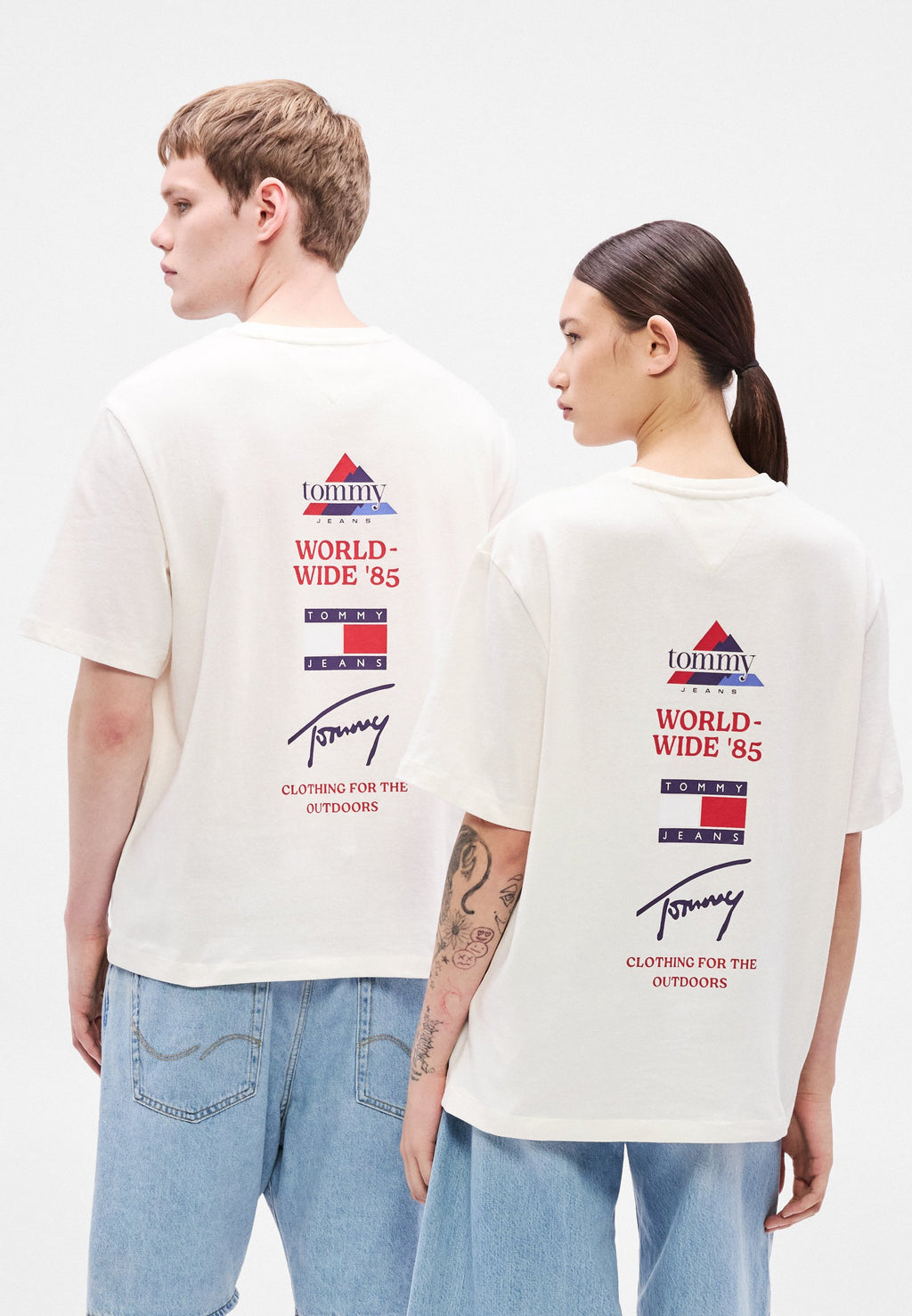 90S MULTI BACK LOGO T-SHIRT - Print T-shirt - ancient white