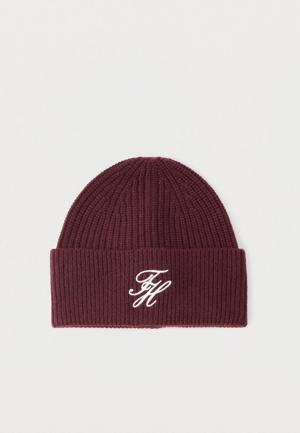 CASHMERE BLEND LOGO EMBROIDERY BEANIE - Beanie - marzemino