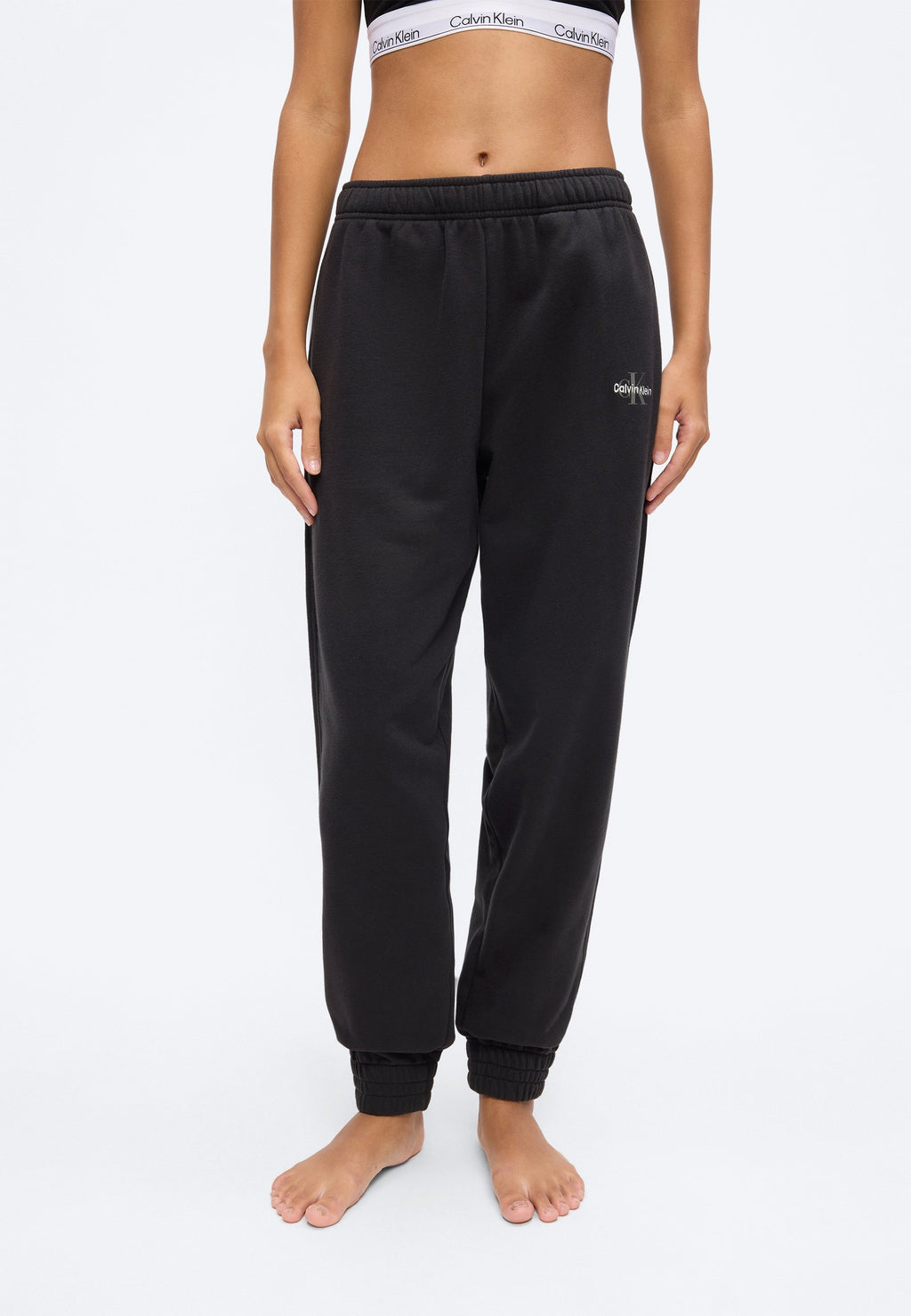 JOGGER COTTON BLEND TERRY - Pyjama bottoms - black