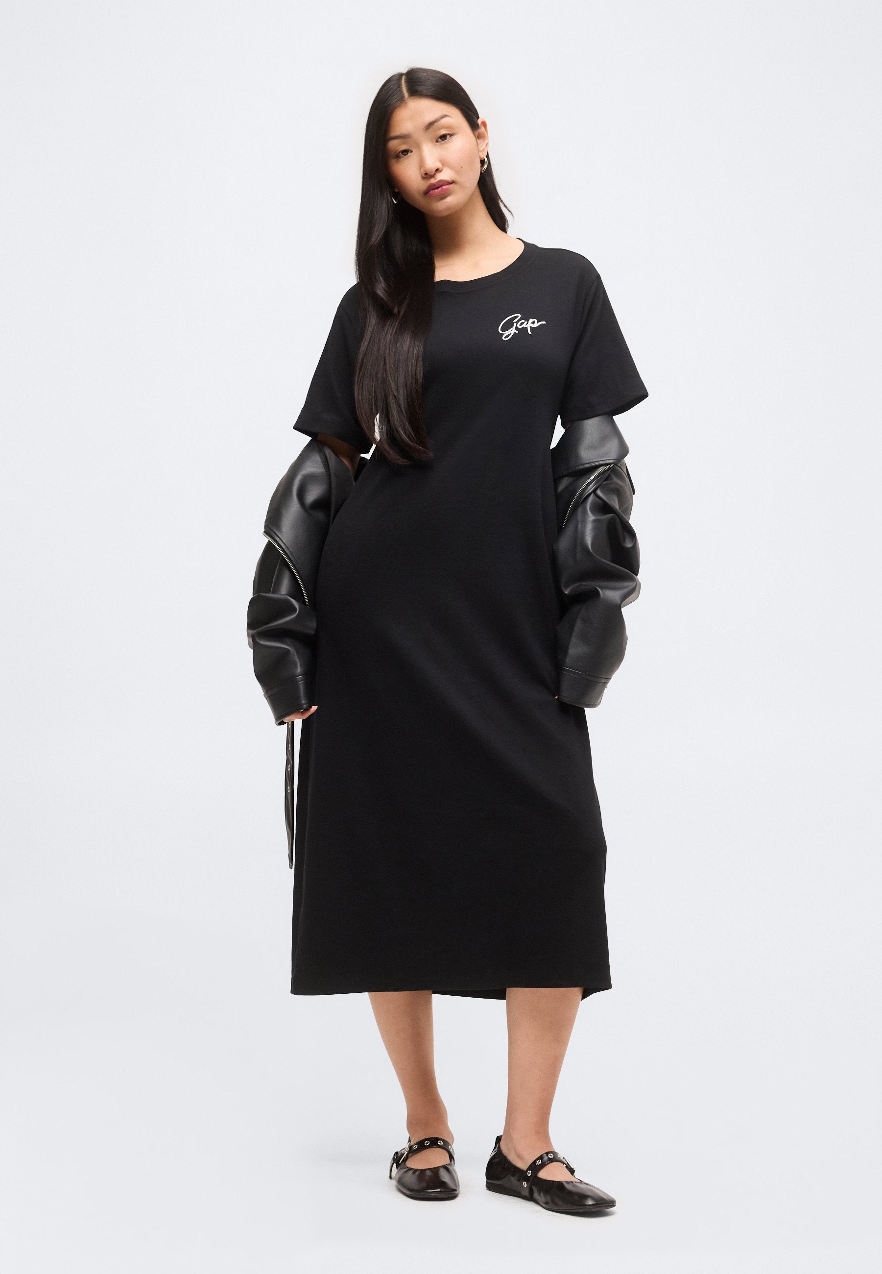 LOGO DRESS - Jersey dress - black