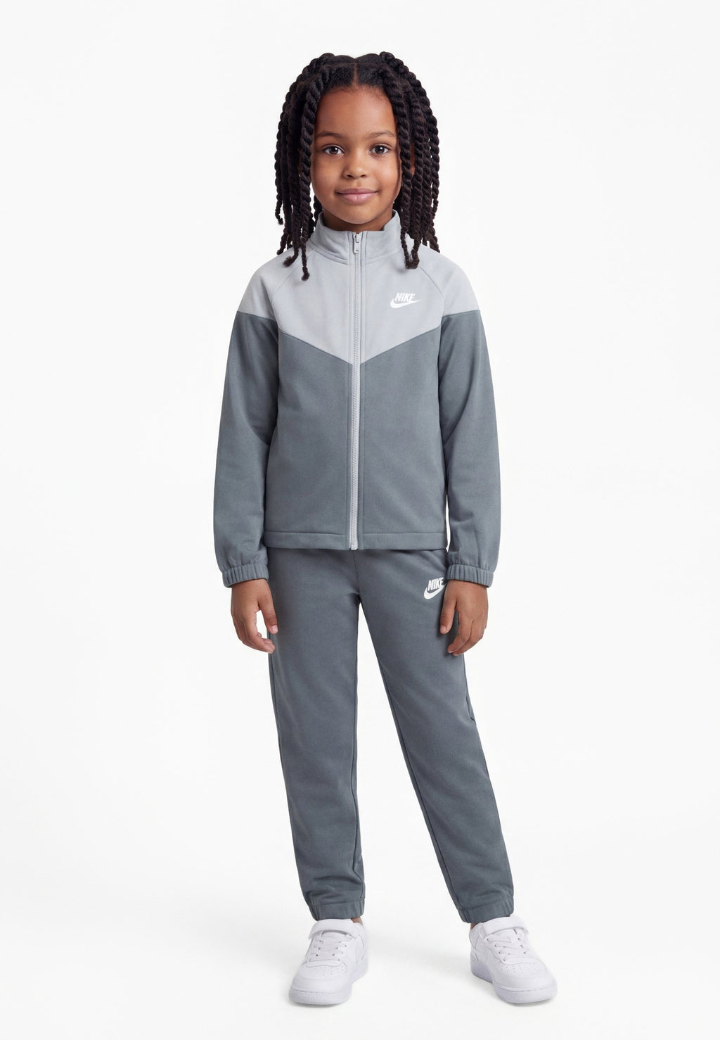 UNISEX SET - Tracksuit - lt smoke grey/white