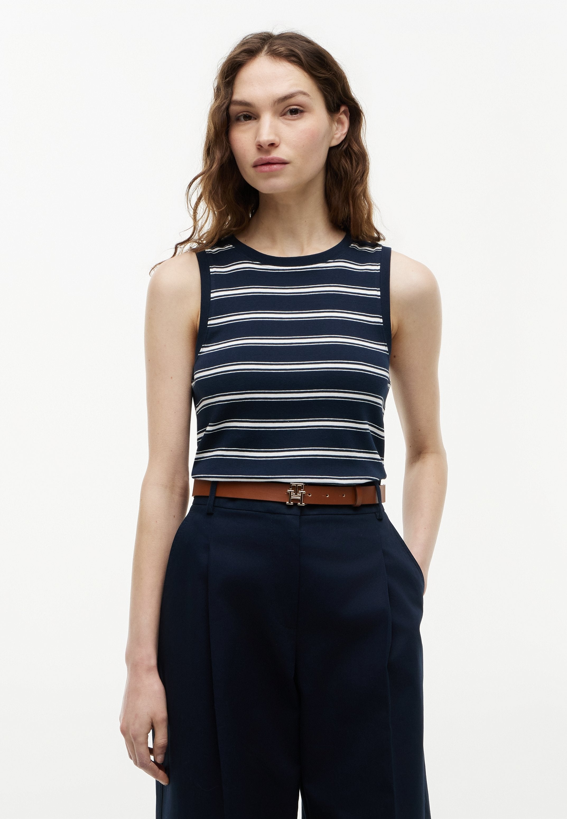 TANK - Top - dark night navy/ecru