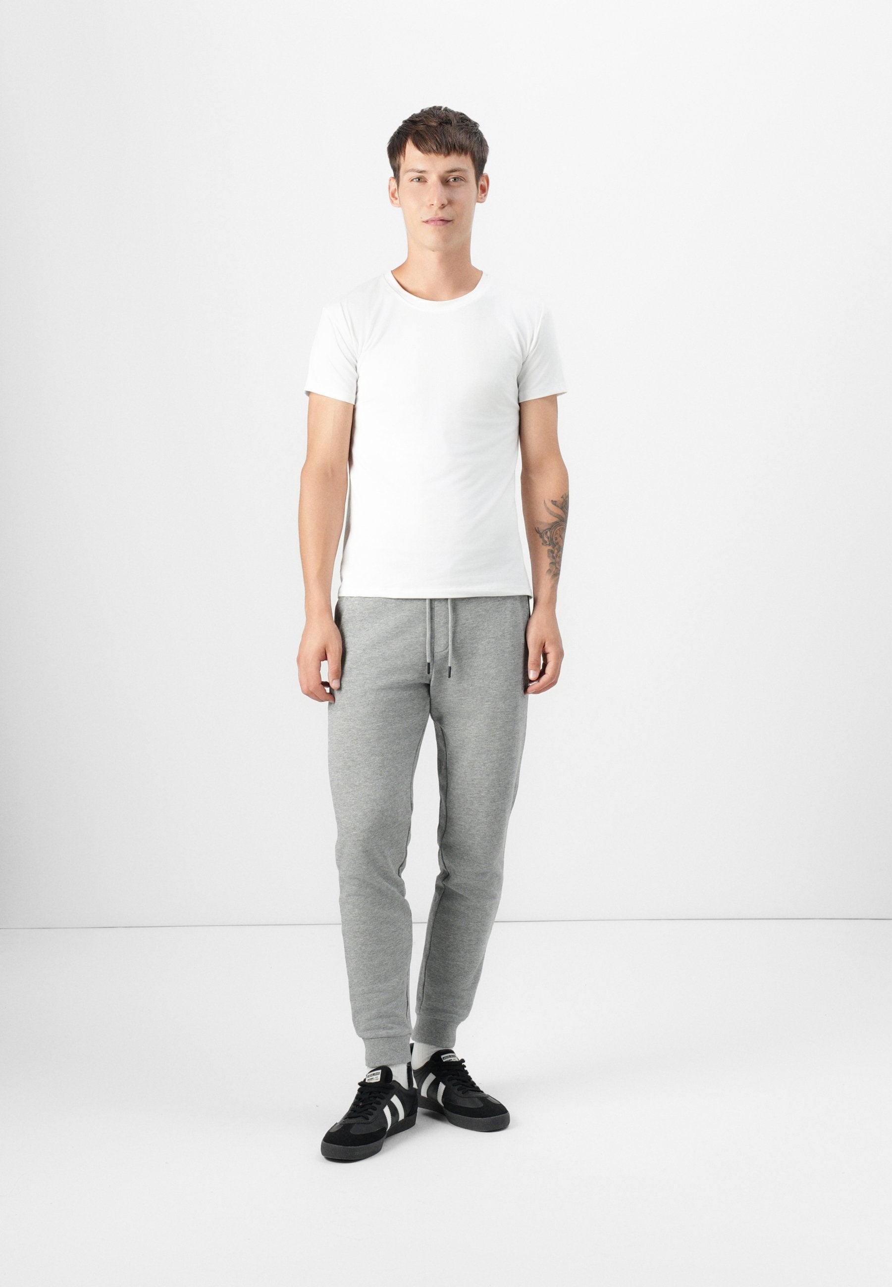 JJIGORDON JJSHARK - Tracksuit bottoms - light grey melange